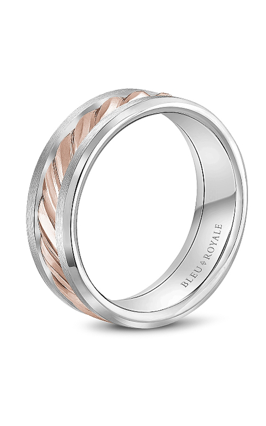 Bleu Royale Men's Wedding Band RYL 060RW75 - 14K Rose Gold Plated Tungsten Ring for Grooms & Anniversary Gifts - Perfect for Weddings, Engagements & Special Occasions