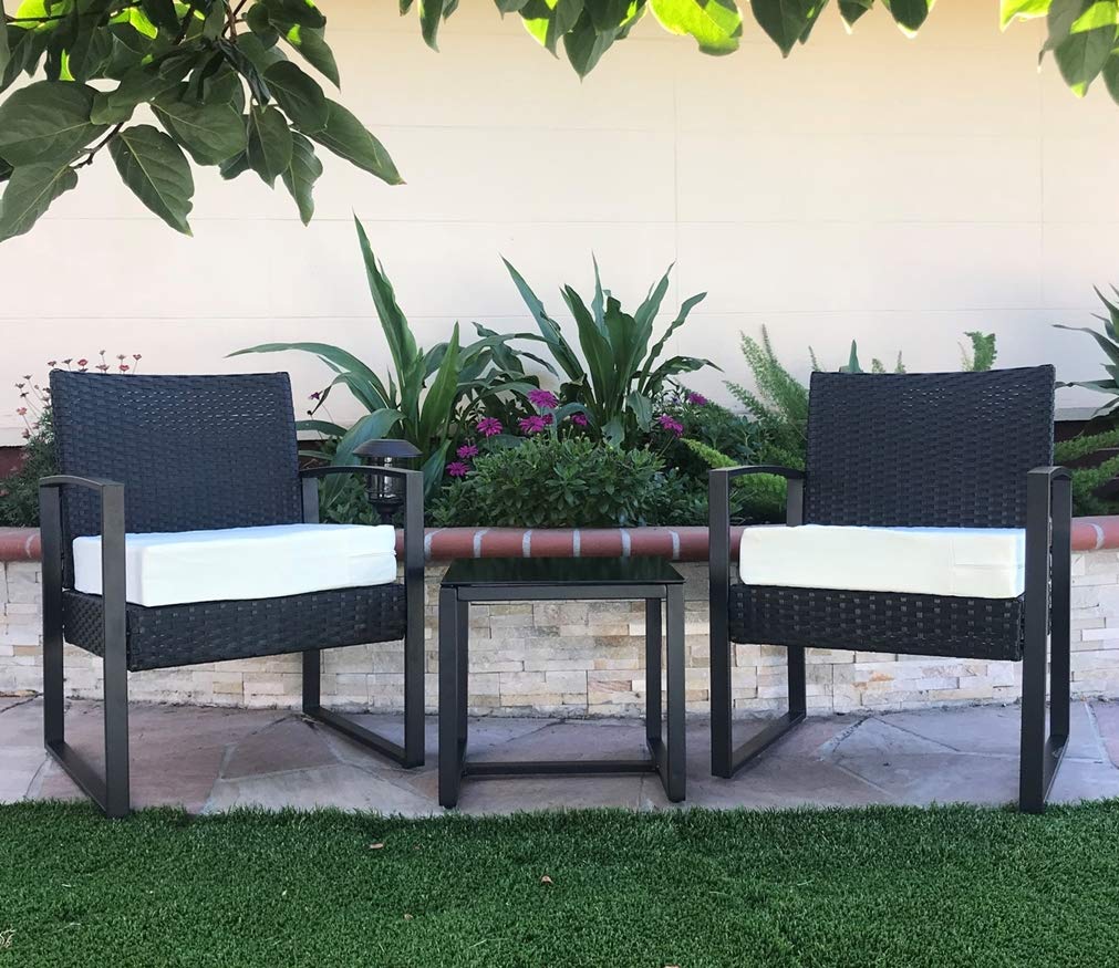 Premium Waterproof Outdoor Chair Cushion Covers - Cream White 24x24x4 Inches (Set of 3) - All-Weather Patio Furniture Seat Pillows for Garden, Poolside & Deck Use
