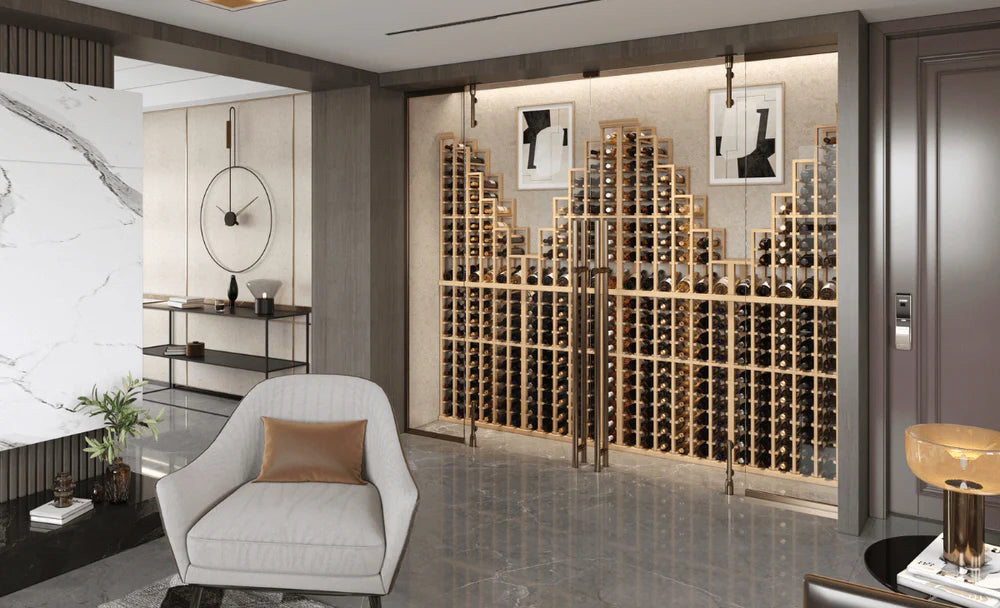 95 Bottle Cascade Left - Elite Wine Rack Kit 85