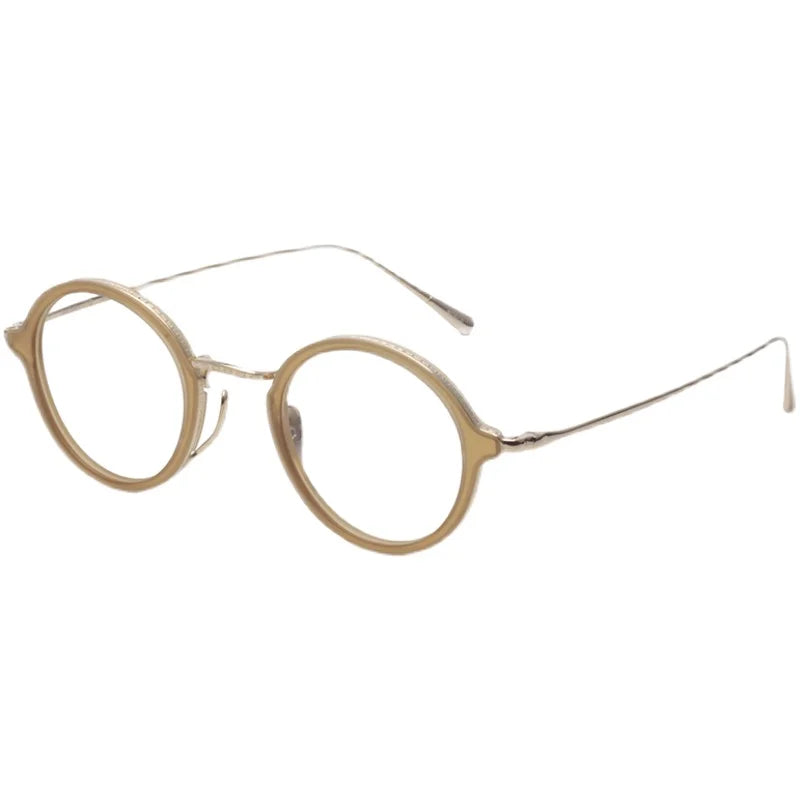 Aimee Unisex Full Rim Round Titanium Acetate Eyeglasses 1121110 - Lightweight & Durable Eyewear for Men & Women - Perfect for Reading, Work & Everyday Use