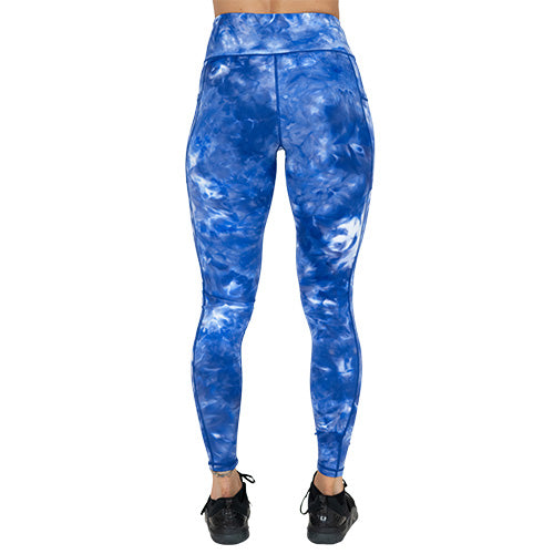 Dye Hard Leggings for Women - High Waist Yoga Pants, Soft & Stretchy Workout Leggings in Blue - Perfect for Gym, Running, Yoga & Casual Wear