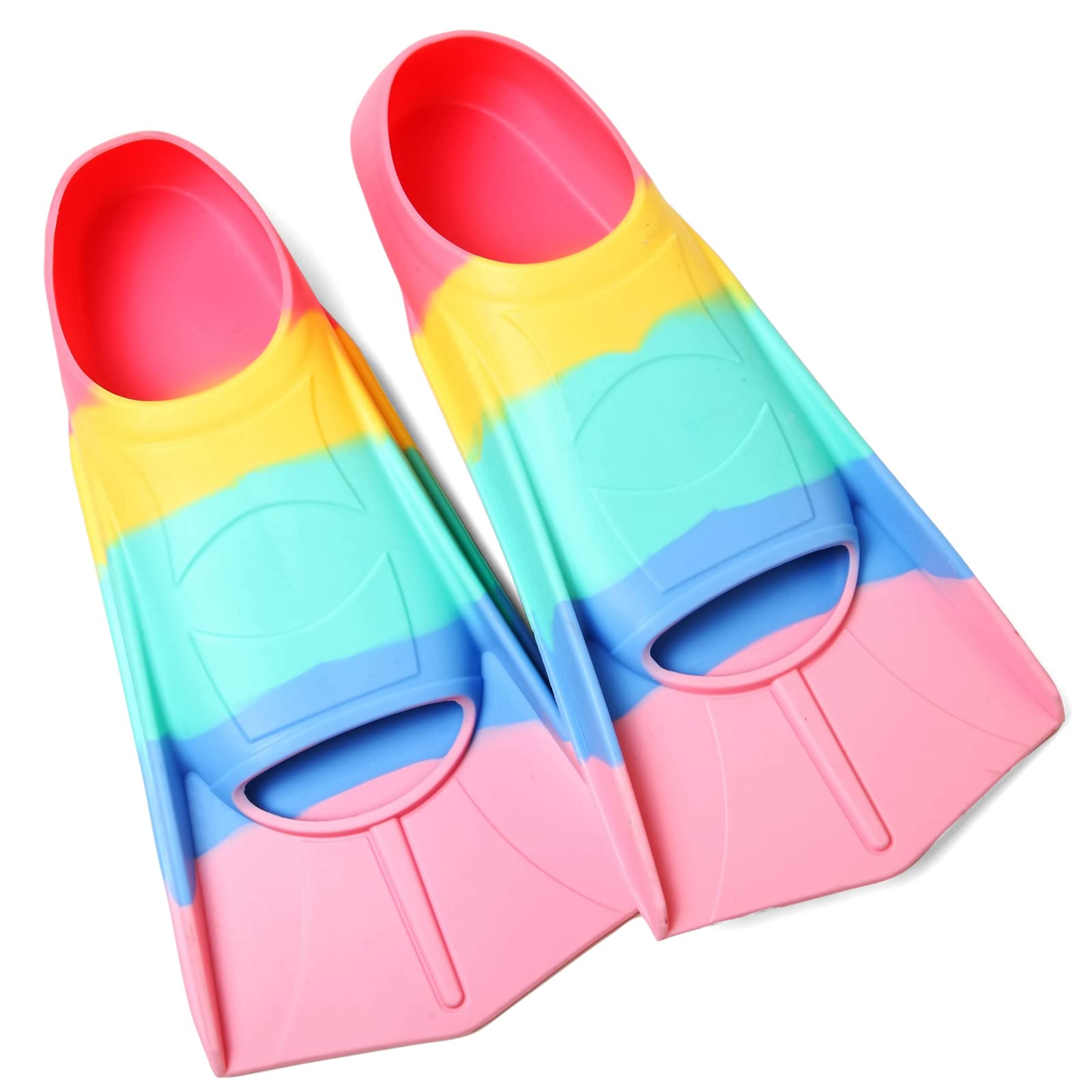 **Best Kids Swim Fins - Short Blade Non-Slip Heel Pool Training Flippers for Youth, Lightweight Design - Perfect for Swimming Lessons & Beach Fun**