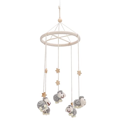 **Baby Mobile Rattles Toys - 50g Star Windchime with Wool Felt & Beech Wood - Nursery Decor, Baby Shower Gift, Newborn Sensory Play**    *(Use: Perfect for crib mobiles, baby room decoration, and early childhood sensory development.)*