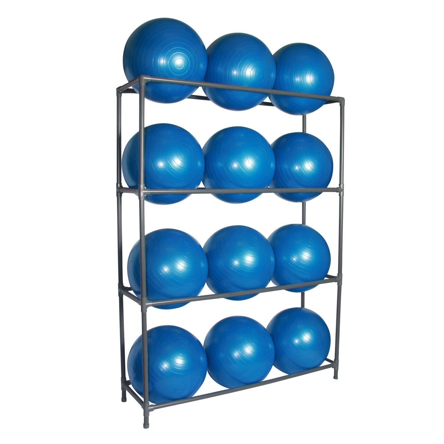 Fitness First Exercise Ball Storage Rack - Heavy Duty Yoga Ball Holder for Gym, Home & Studio - Perfect for Stability Balls, Yoga Balls & Swiss Balls Organization