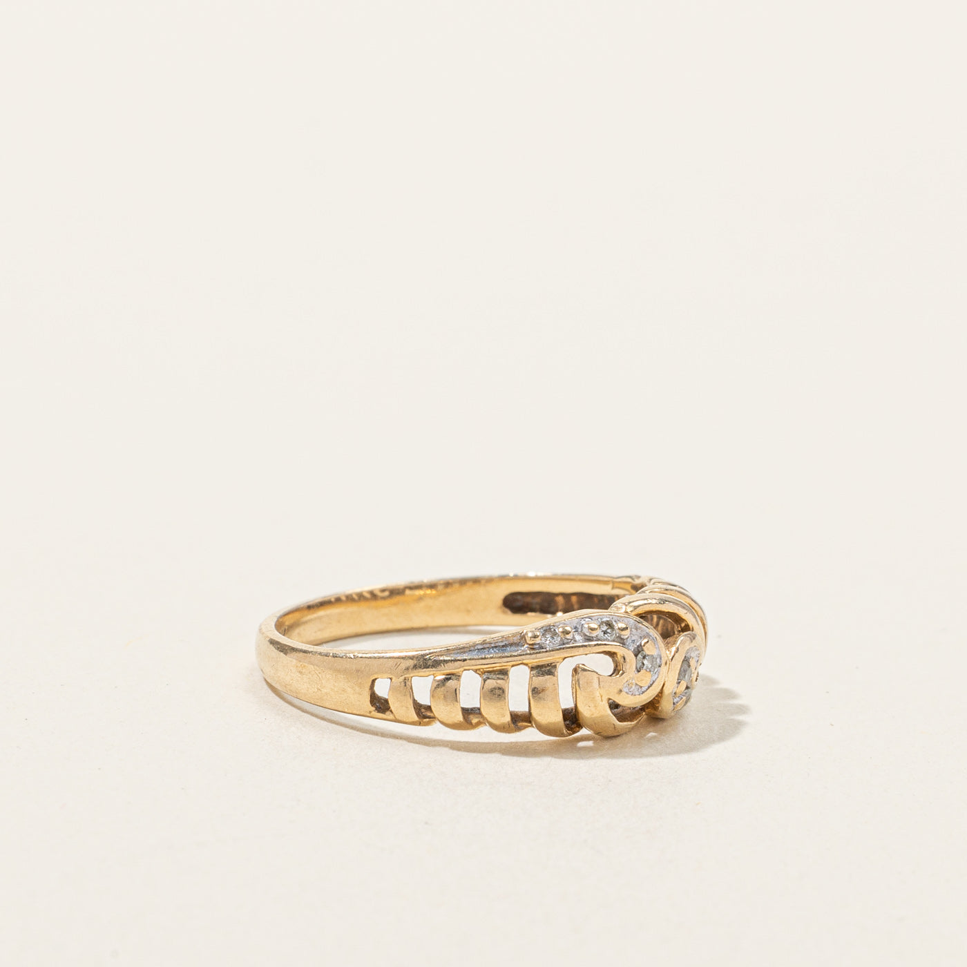 Textured Diamond Ring - 0.04ctw Size 6.5 - Elegant Wedding Band, Anniversary Gift for Her, Perfect for Everyday Wear & Special Occasions