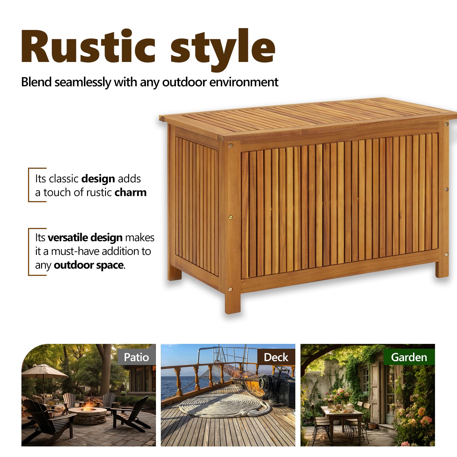 Outdoor Storage Box with Lid - 35.4