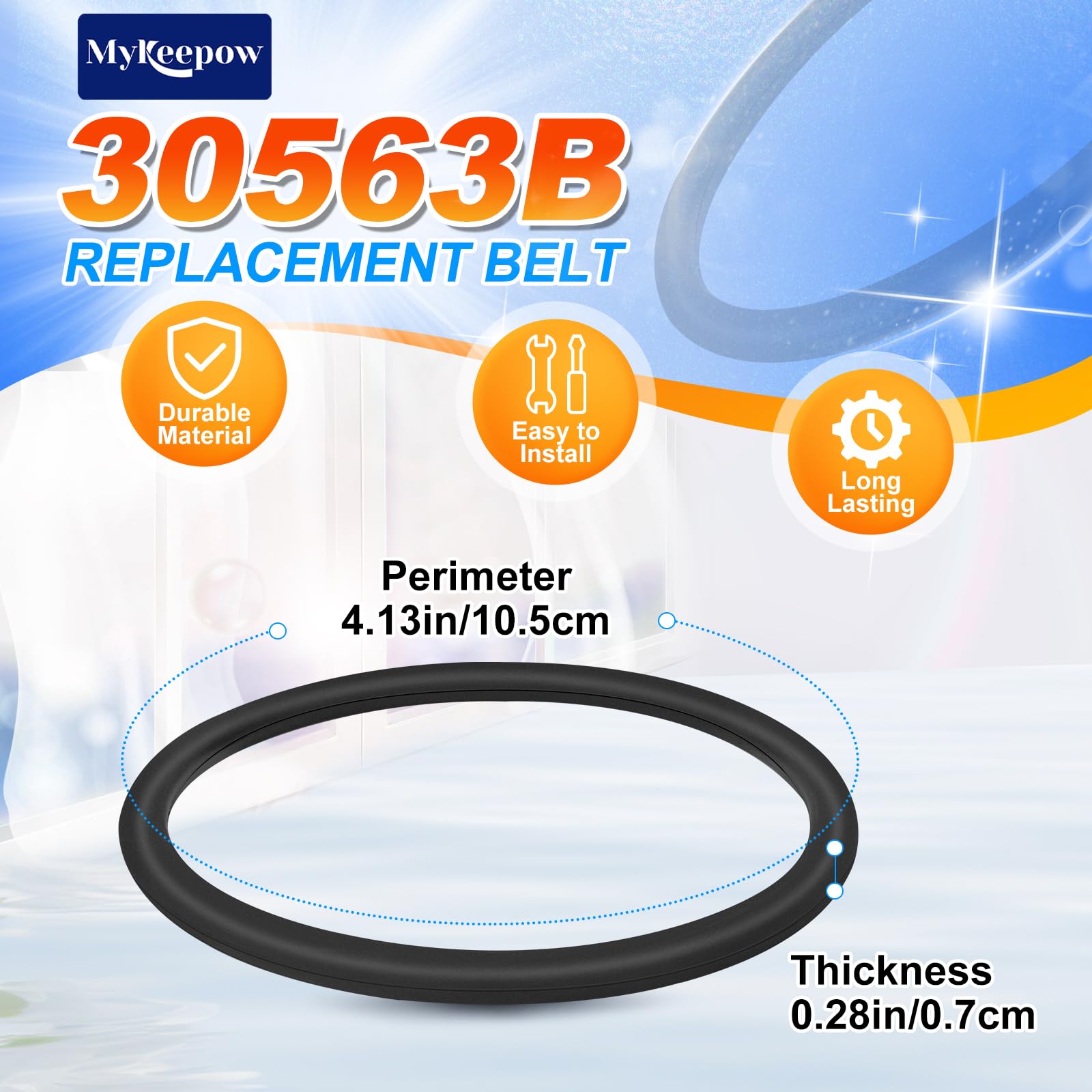 Sanitaire SC679 Vacuum Belts 6-Pack - Replacement Round Belts for Eureka & Sanitaire Commercial Upright Vacuums (Fits Models 30563B, 30563A) - Ideal for Office Cleaning, Hotel Maintenance & Commercial Floor Care