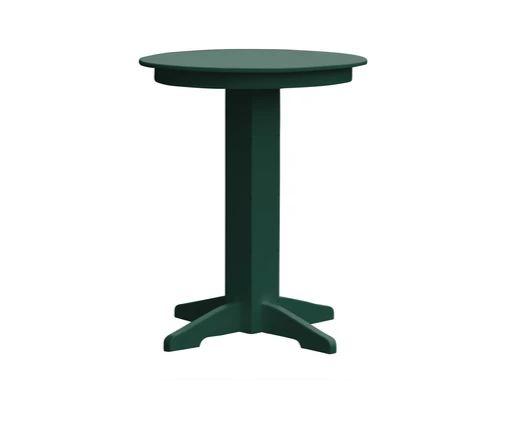 A & L Furniture Round Bar Table with Free 2 Umbrella Holes - Perfect for Patio, Deck, Poolside & Outdoor Dining