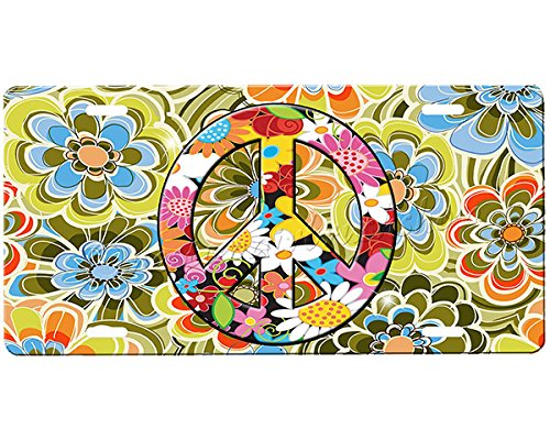 Custom Peace Sign Front License Plate - Personalized Design for Cars, Trucks & SUVs | Perfect for Hippie, Vintage & Boho Style Vehicles