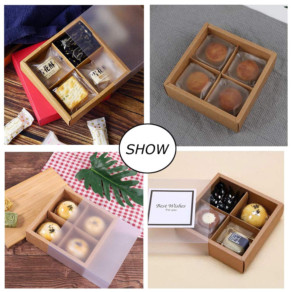15 Pack Brown Kraft Cupcake Boxes with Inserts & Display Windows - 4 Lattice Baking Containers for Pastries, Cookies & Treats | Perfect for Birthday Parties, Wedding Favors & Gift Packaging