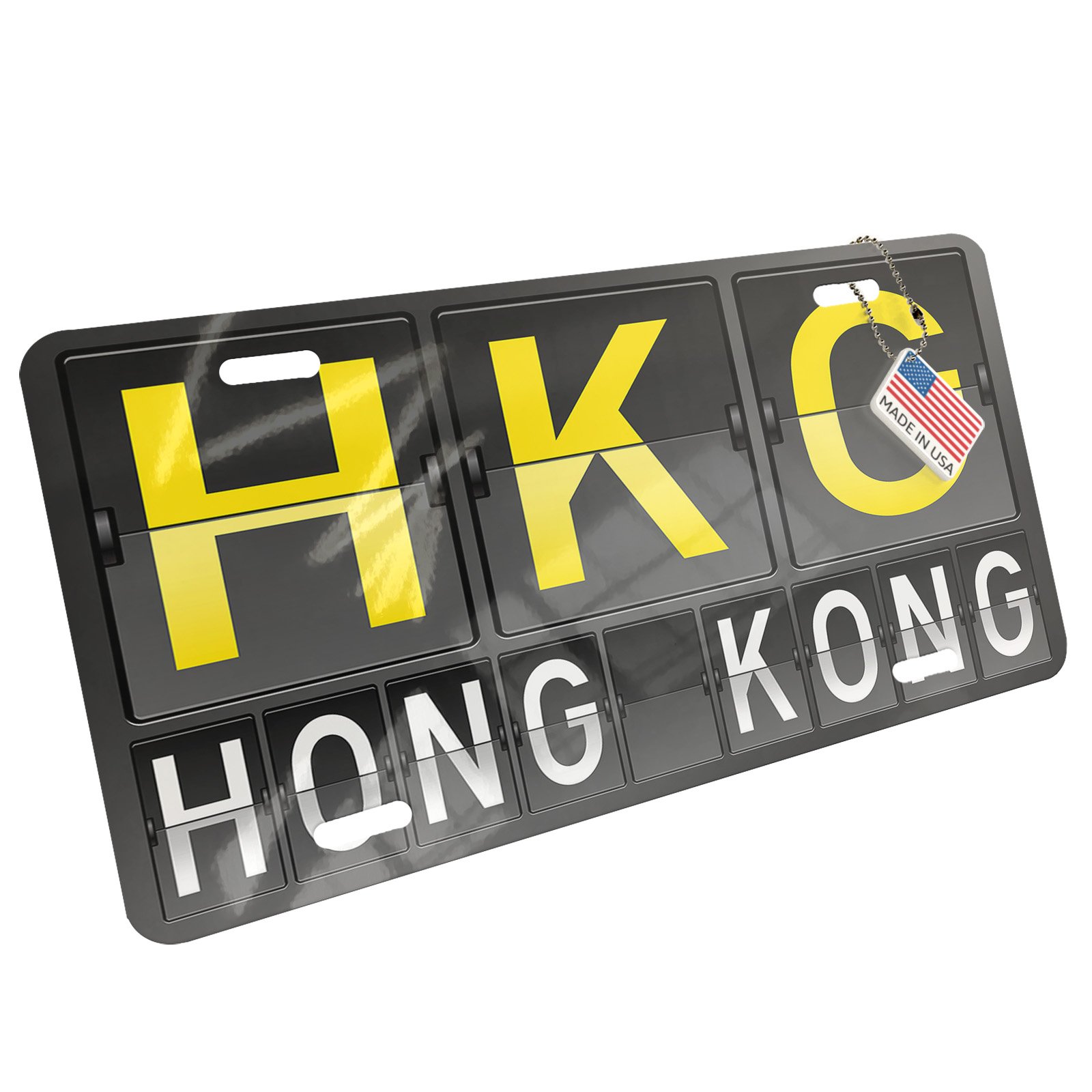 Metal License Plate with HKG Airport Code - Hong Kong Souvenir for Car, Motorcycle & Travel Enthusiasts | Perfect for Gifts & Collectibles