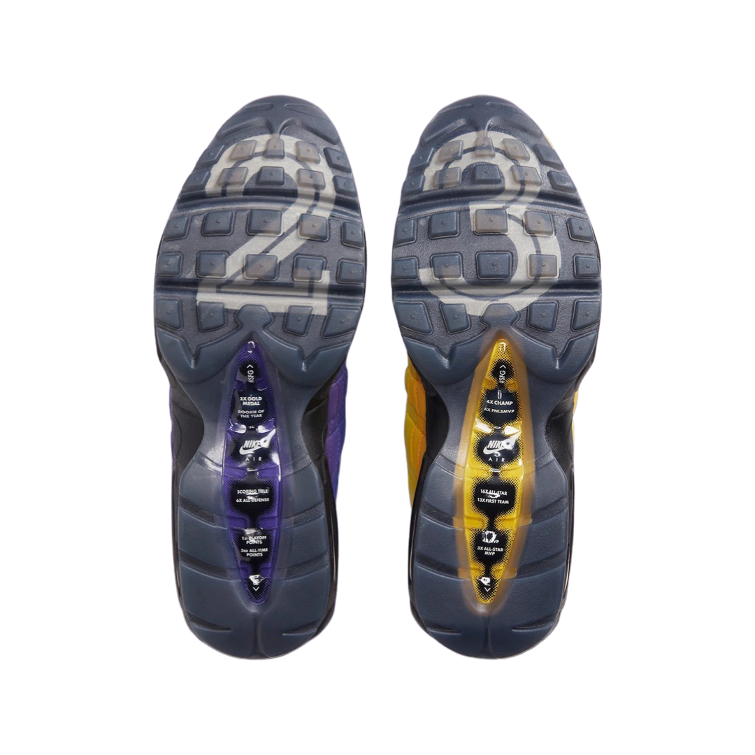 Nike Air Max 95 LeBron James Lakers Edition - Black, White & Court Purple Basketball Shoes for Men | Perfect for NBA Games, Streetwear & Sneaker Collectors