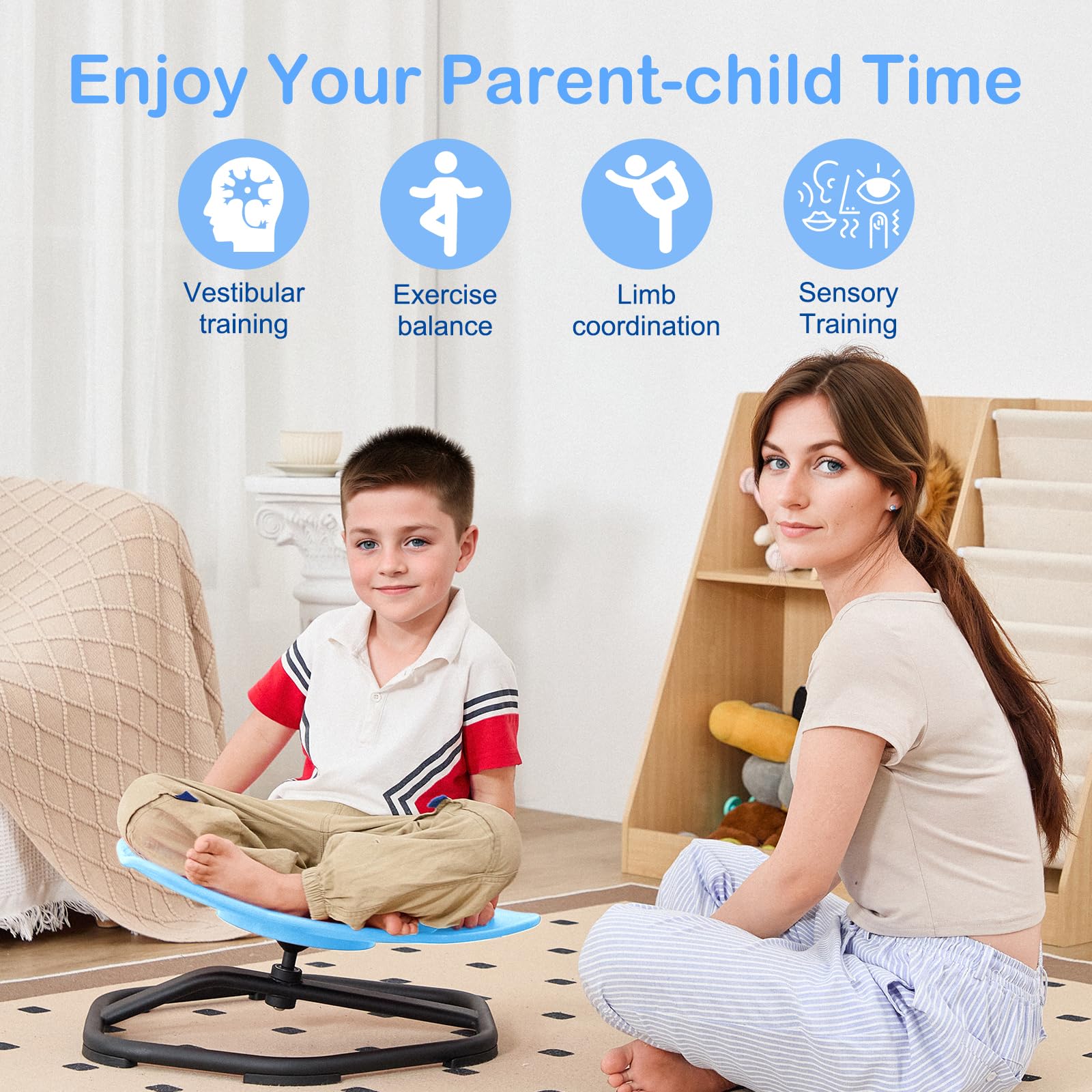 Spinning Sensory Chair for Kids - ADHD & Autism Therapy Tool, Captain America Inspired Sensory Toy for Play & Relaxation - Perfect for Home, Classroom & Sensory Rooms