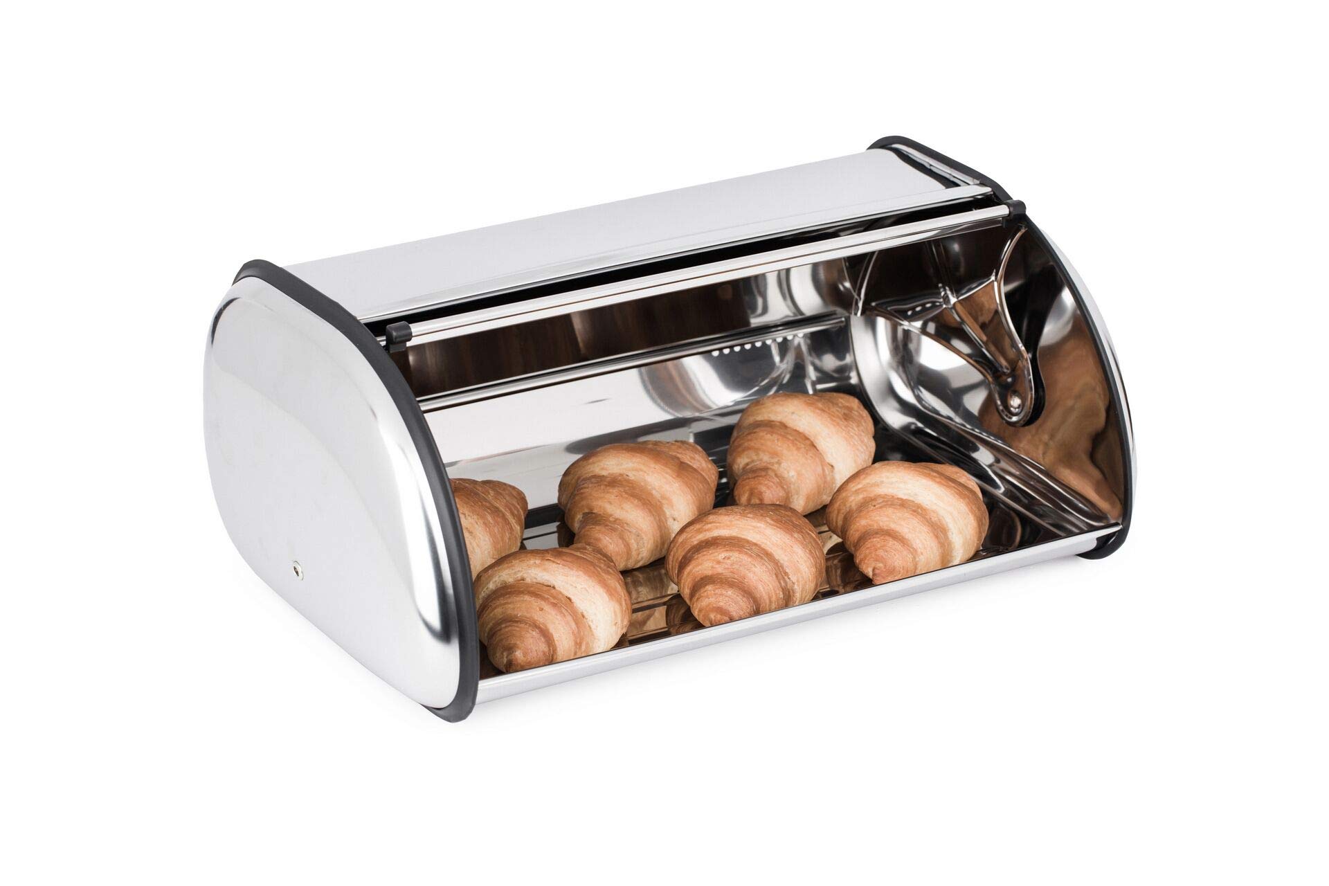 Stainless Steel Bread Box with Roll Up Lid - Large Countertop Bread Storage Bin for Kitchen, Pantry, and Dining Room - Keep Bread Fresh and Organized