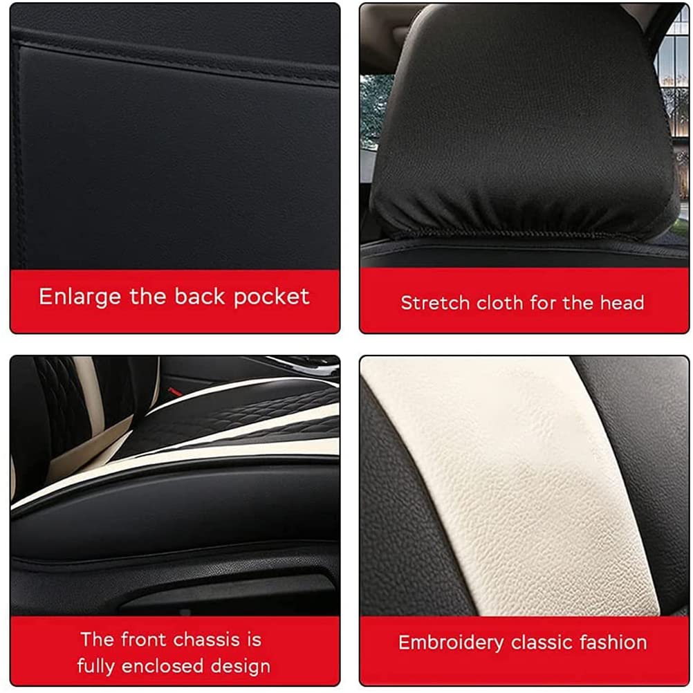 Premium PU Leather Front Seat Covers for Ford Mustang 2004-2021 - Black & Red Custom Fit Car Seat Protectors | Comfortable, Stylish & Durable Interior Upgrade for Daily Driving & Road Trips