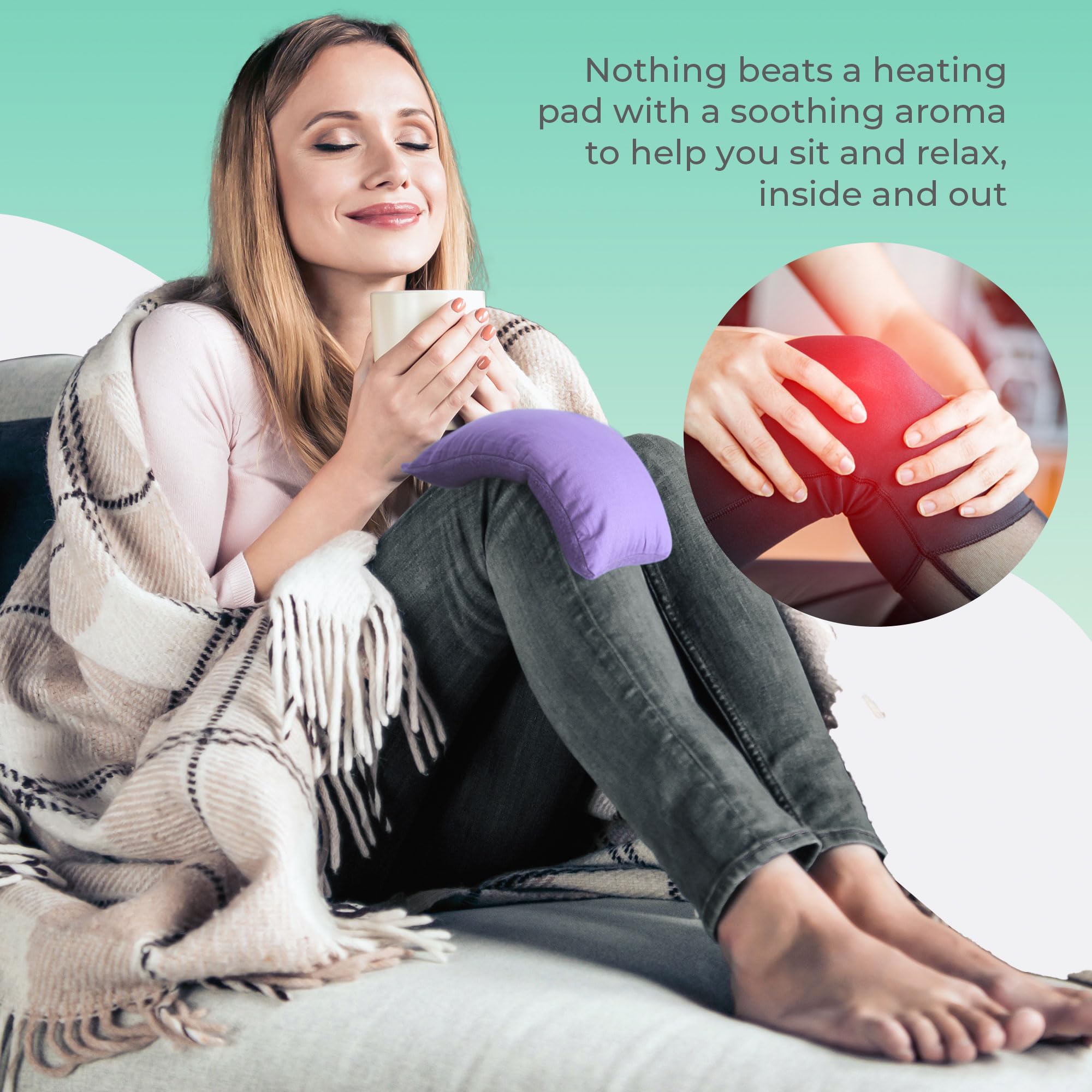 Microwave Heating Pad for Pain Relief - Moist Heat Therapy Pad for Joint & Muscle Pain, Cramps - Lavender Scented Hot & Cold Pack (Purple) - Perfect for Back Pain, Period Cramps & Post-Workout Recovery
