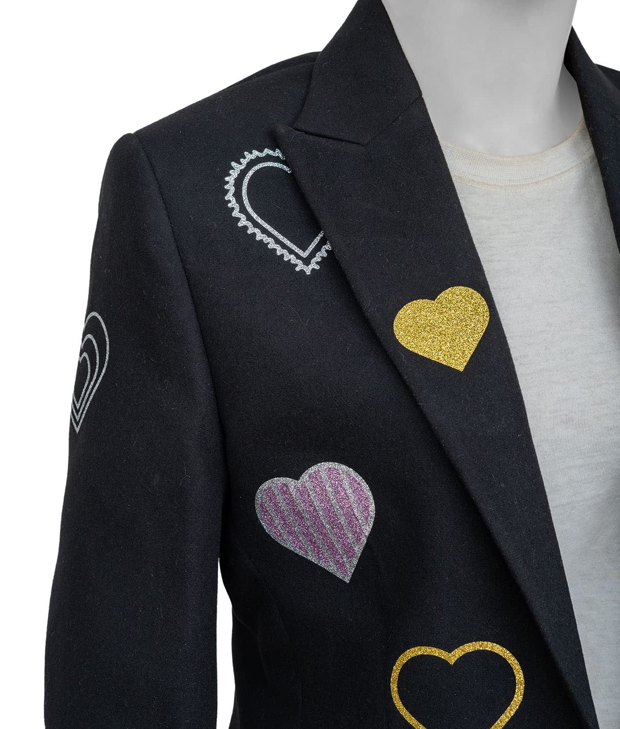 Women's Black Party Blazer Dress - Elegant Heart Outfit for Evening Events, Night Out & Special Occasions