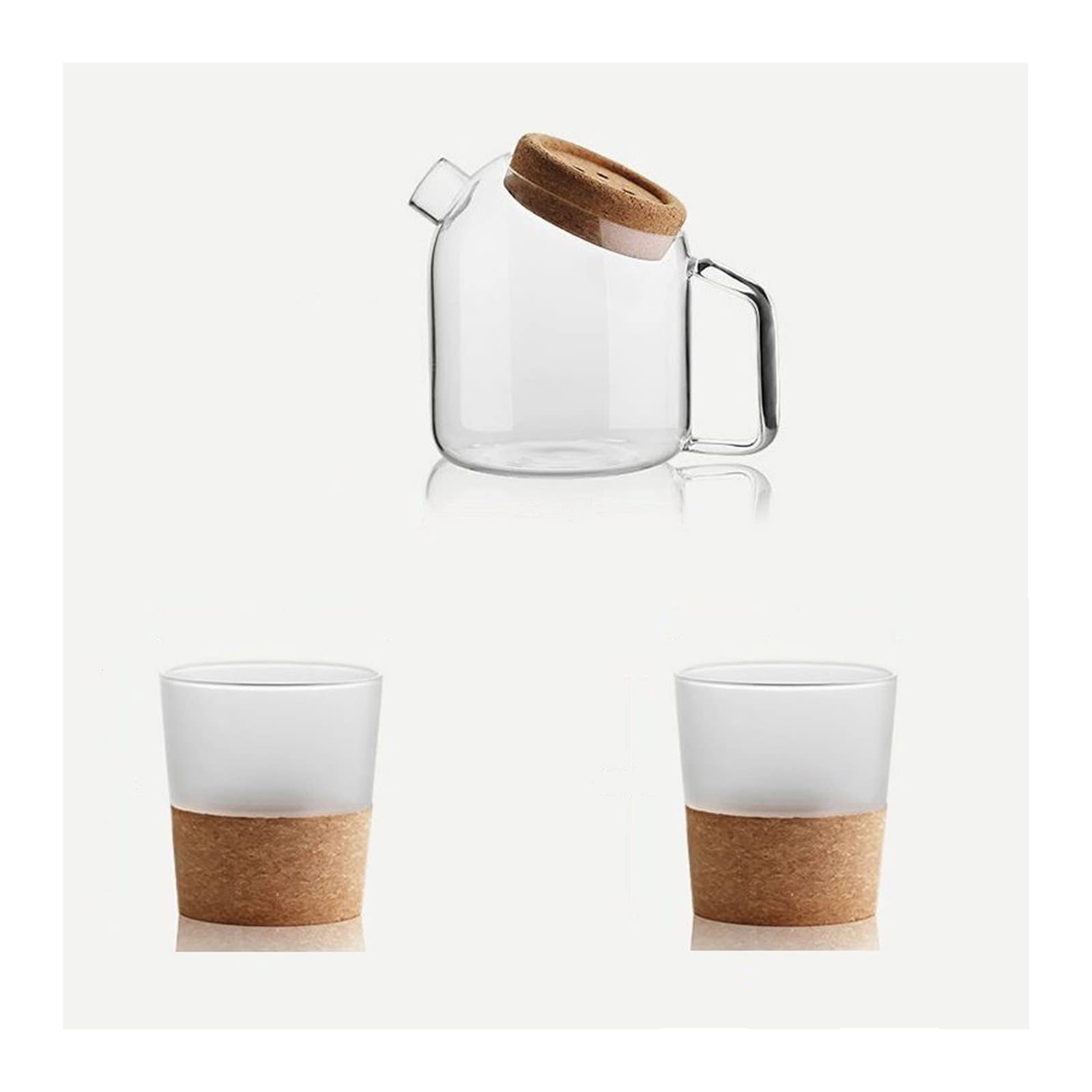 Premium Glass Water Pitcher Set - Large Capacity Heat-Resistant Carafe for Juice, Tea & Cold Drinks with Cork Stopper - Ideal for Home, Kitchen & Entertaining (Color: Blue, Size: Large)