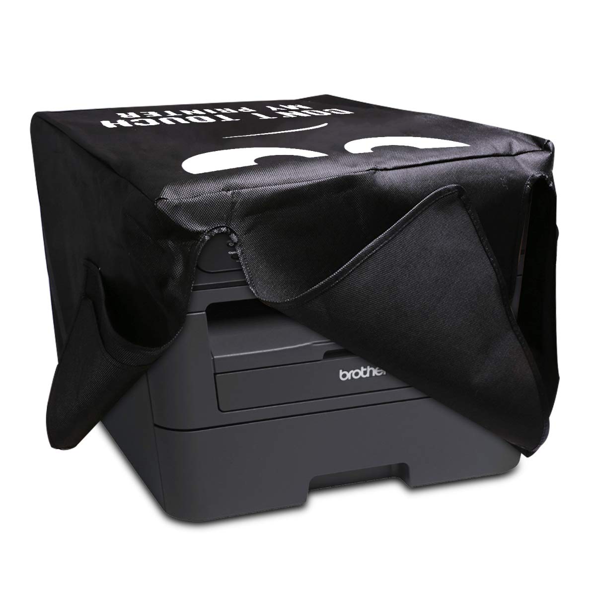kwmobile Dust Cover for Brother DCP-L2530DW L2550DN MFC-L2710DN L2750DW Printers - Protective Printer Case in White/Black - Keep Your Printer Clean & Dust-Free - Perfect for Home Office or Small Business Use