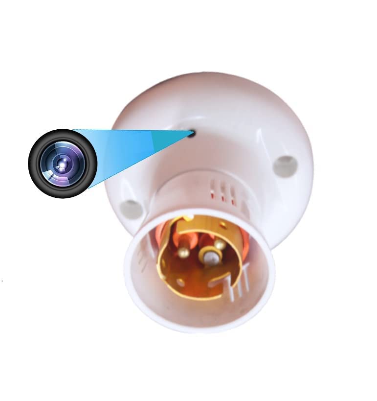 AZYLYN WiFi Wireless Mini Security Camera with Bulb Holder - HD Video & Audio Recording for Home, Office, and Outdoor Surveillance