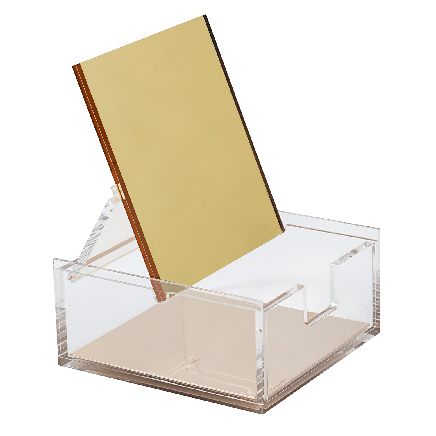 DS DRAYMOND STORY Gold Acrylic Mirror Jewelry Box - Elegant Wedding Gift Holder for Rings, Necklaces & Keepsakes - Perfect for Bridal Showers, Anniversaries & Special Occasions