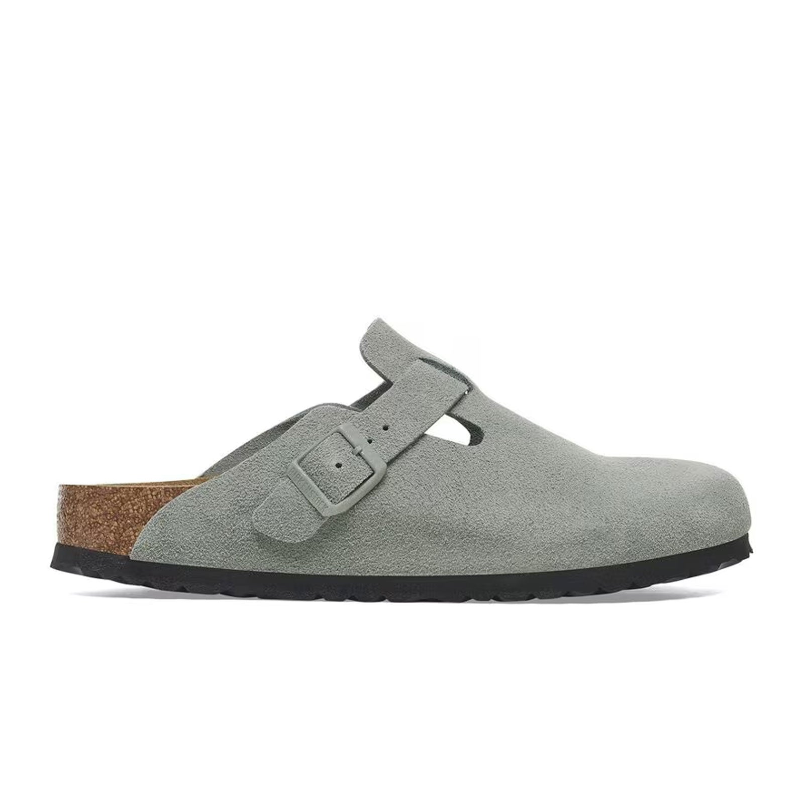 Birkenstock Boston Soft Footbed Narrow Clog for Women - Pure Sage Suede Leather Comfortable Slip-On Shoes | Perfect for Home, Office & Casual Wear