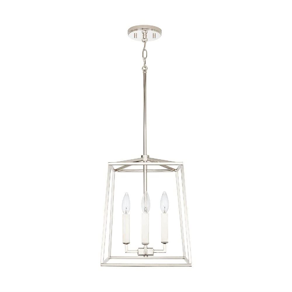 Capital Lighting 537641MB Thea Lantern Foyer Pendant Light Fixture - 4-Light 240W Matte Black Chandelier - 15