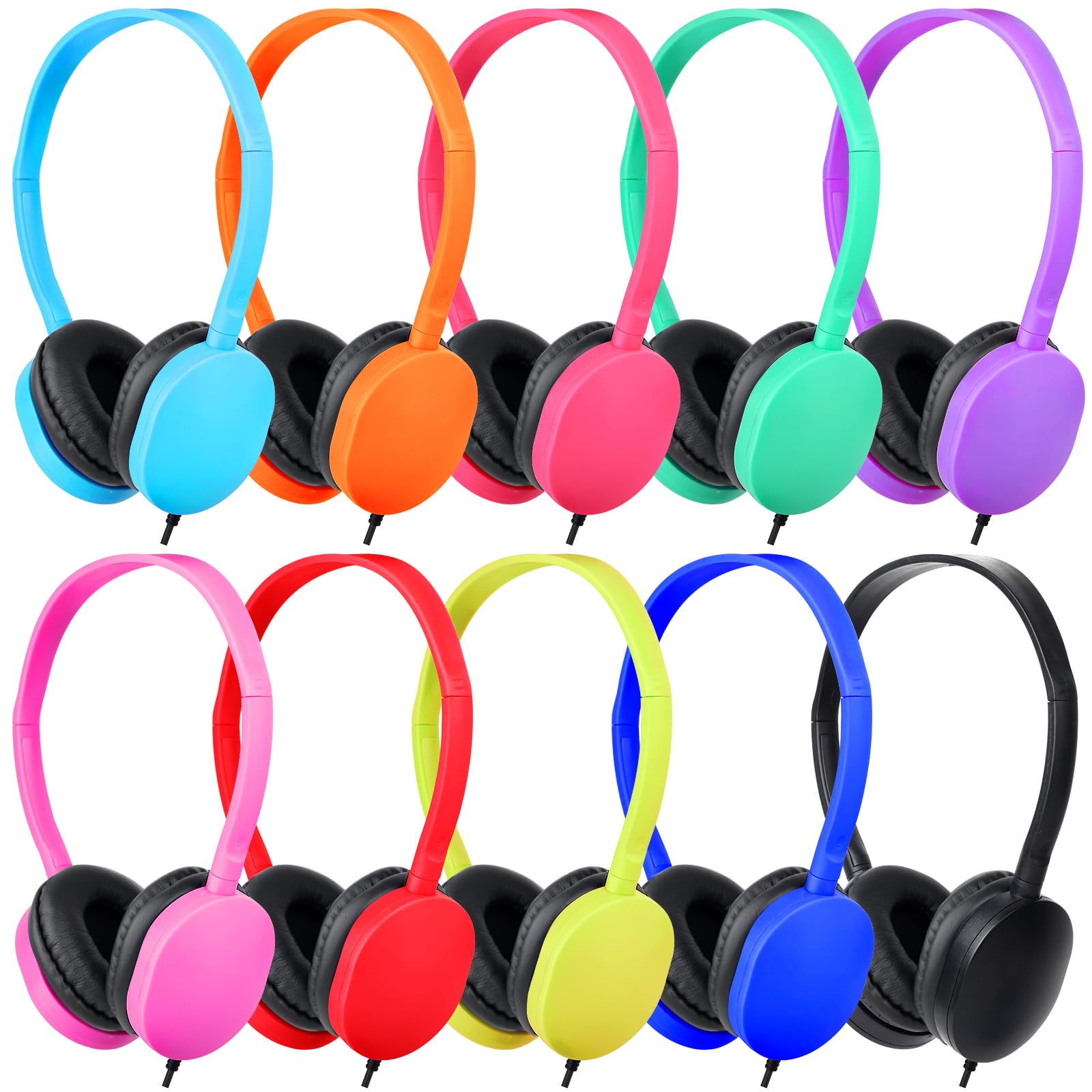 **15 Pack Kids Headphones Bulk - Noise Cancelling Classroom Headphones for Students, Boys, Girls, Teens & Adults - Multi Color Wired Earphones for School, Computer, Online Learning & Home Use**