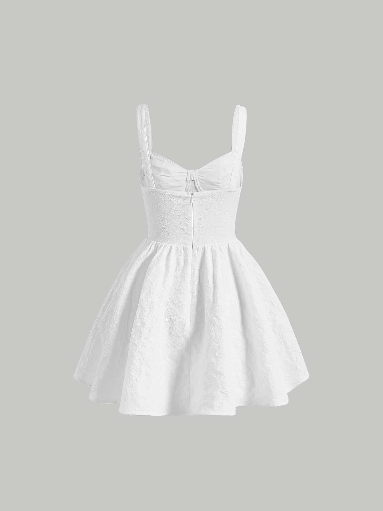 Elegant White Sleeveless High Waist Cami Dress for Women 2024 - Fashion Mini Short Summer Dress for Party, Date Night & Vacation
