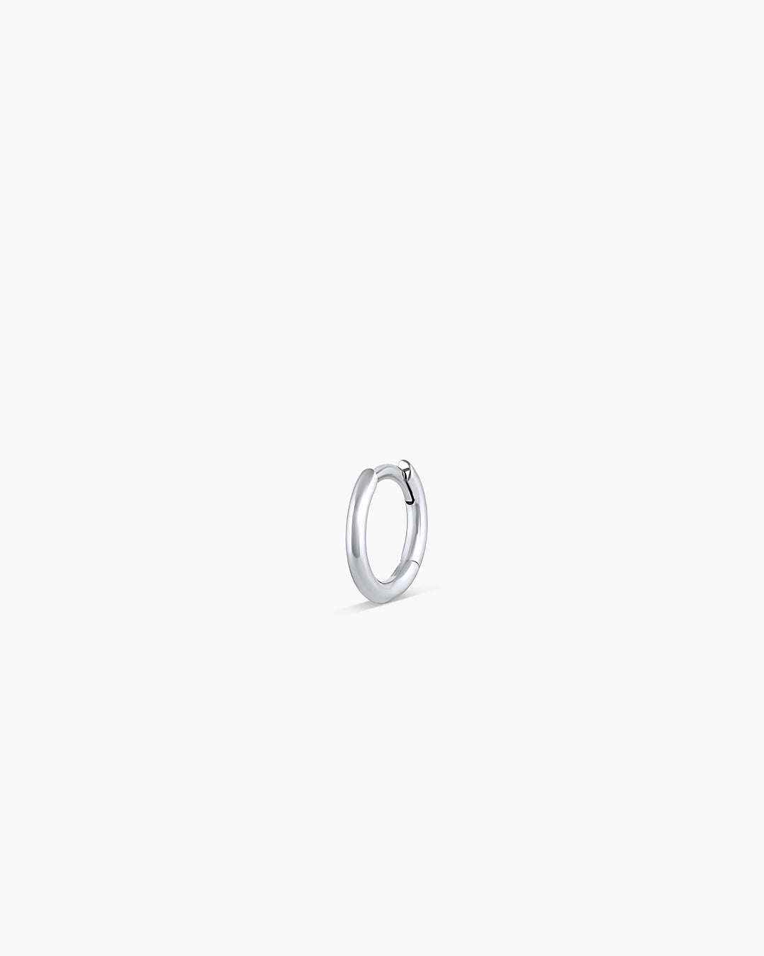 14K White Gold Classic Single Huggie Hoop Earrings - Minimalist & Dainty Everyday Jewelry for Women - Perfect for Work, Date Night & Casual Outings
