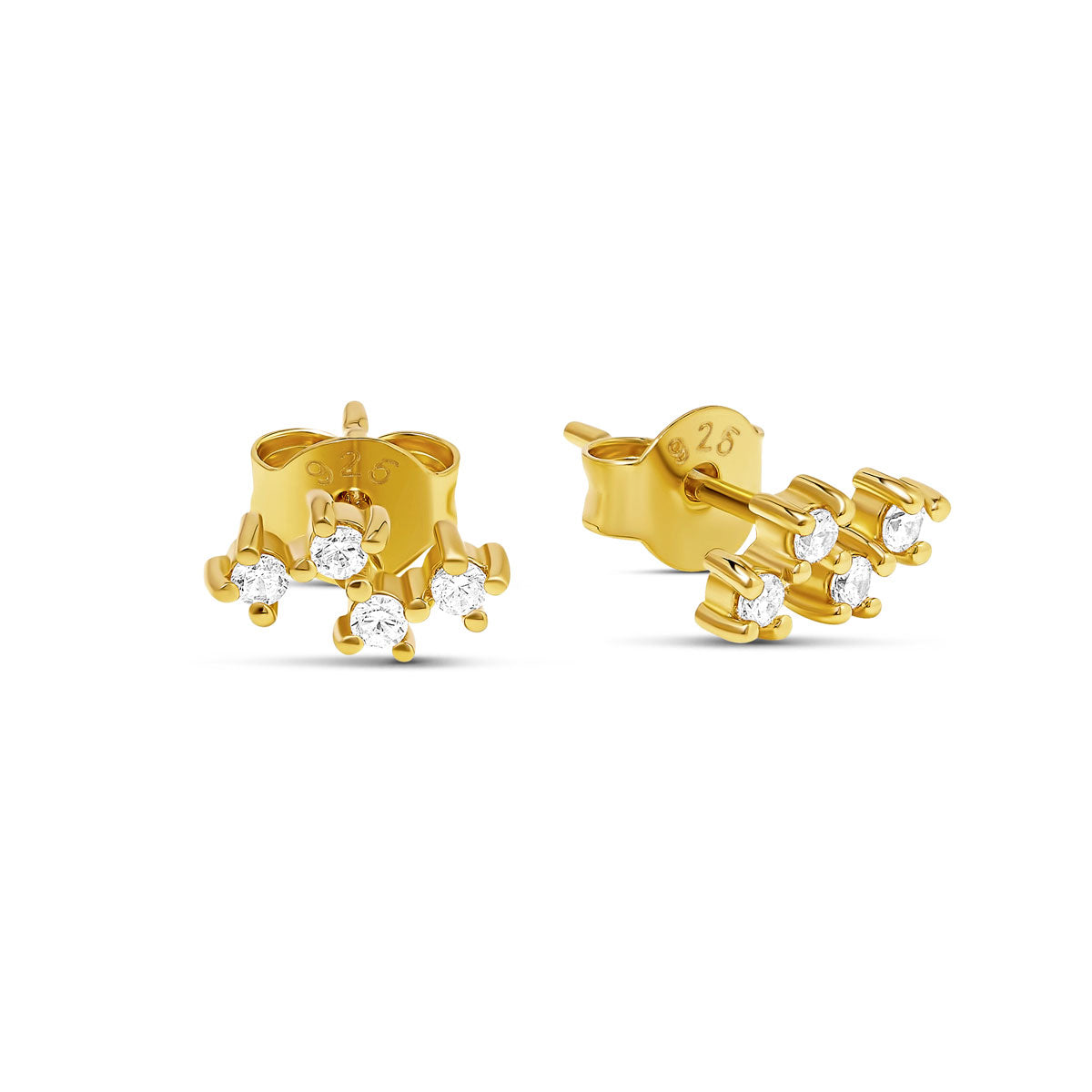 Nebula Crystal Stud Earrings 14K Gold Plated - Elegant & Hypoallergenic Earrings for Women, Perfect for Parties, Weddings & Everyday Wear