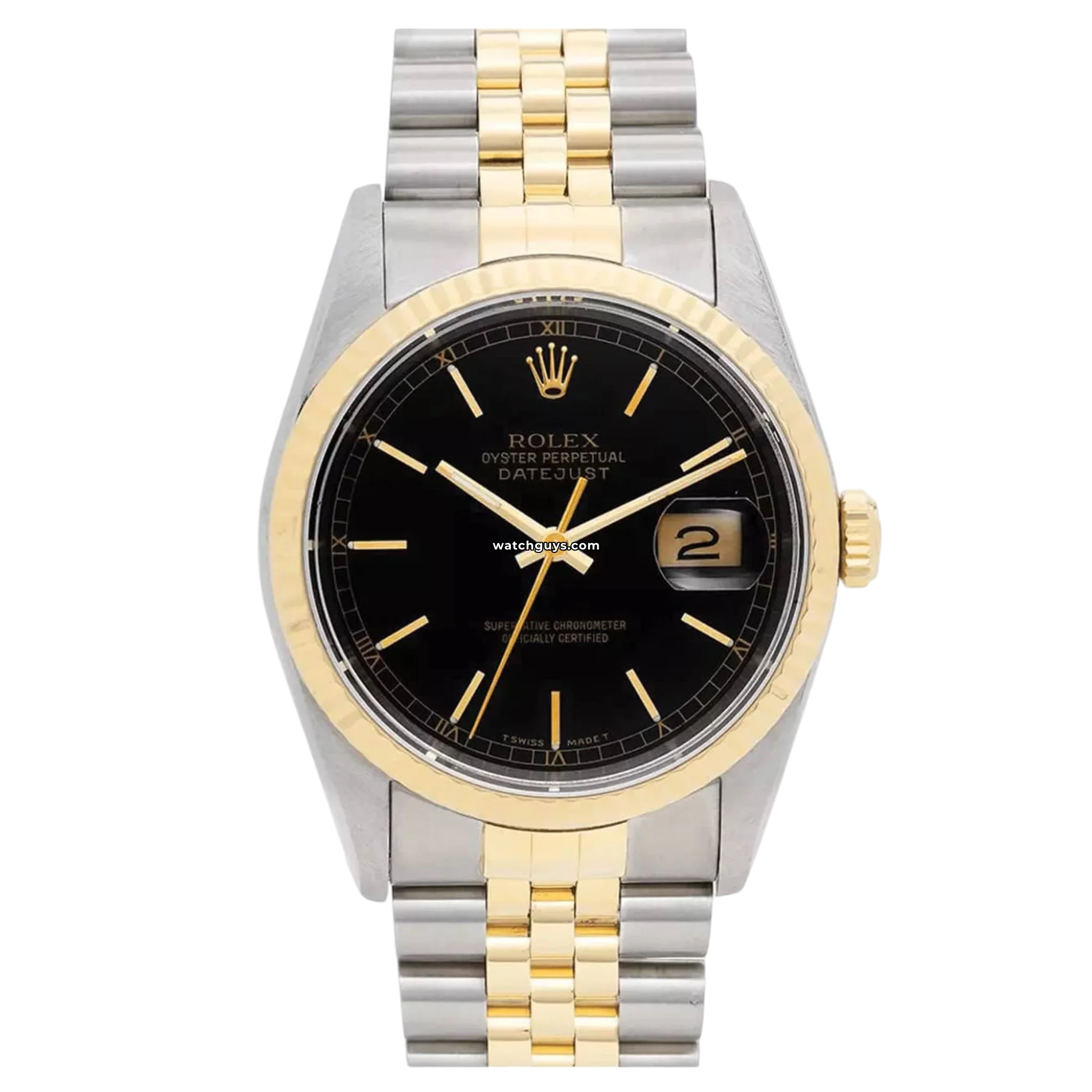 Rolex Datejust 16233 Men's Watch - Black Dial Stainless Steel & Gold - Luxury Automatic Timepiece for Business, Gifts & Special Occasions