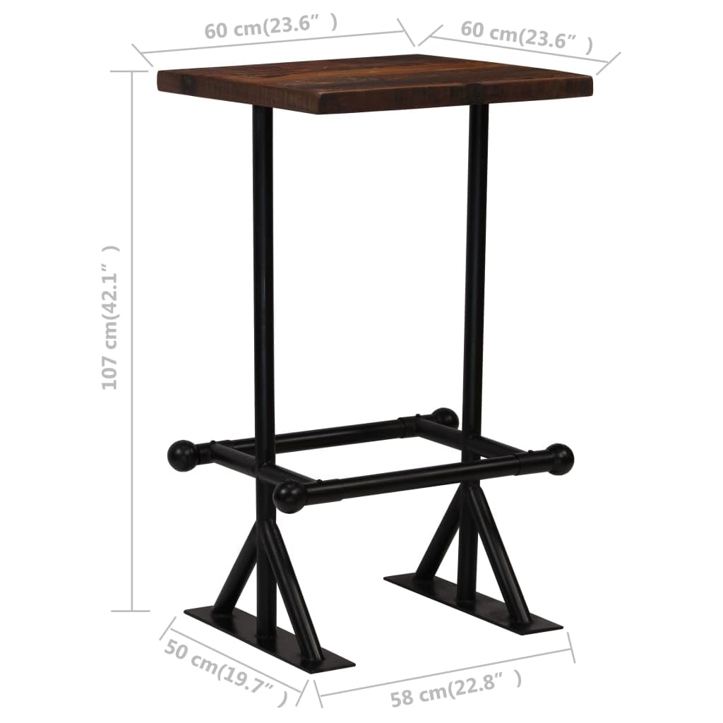 3-Piece Solid Reclaimed Wood Bar Set - Rustic Home Bar Furniture for Kitchen, Dining Room or Man Cave - vidaXL Pub Table & Stool Set for Entertaining Guests