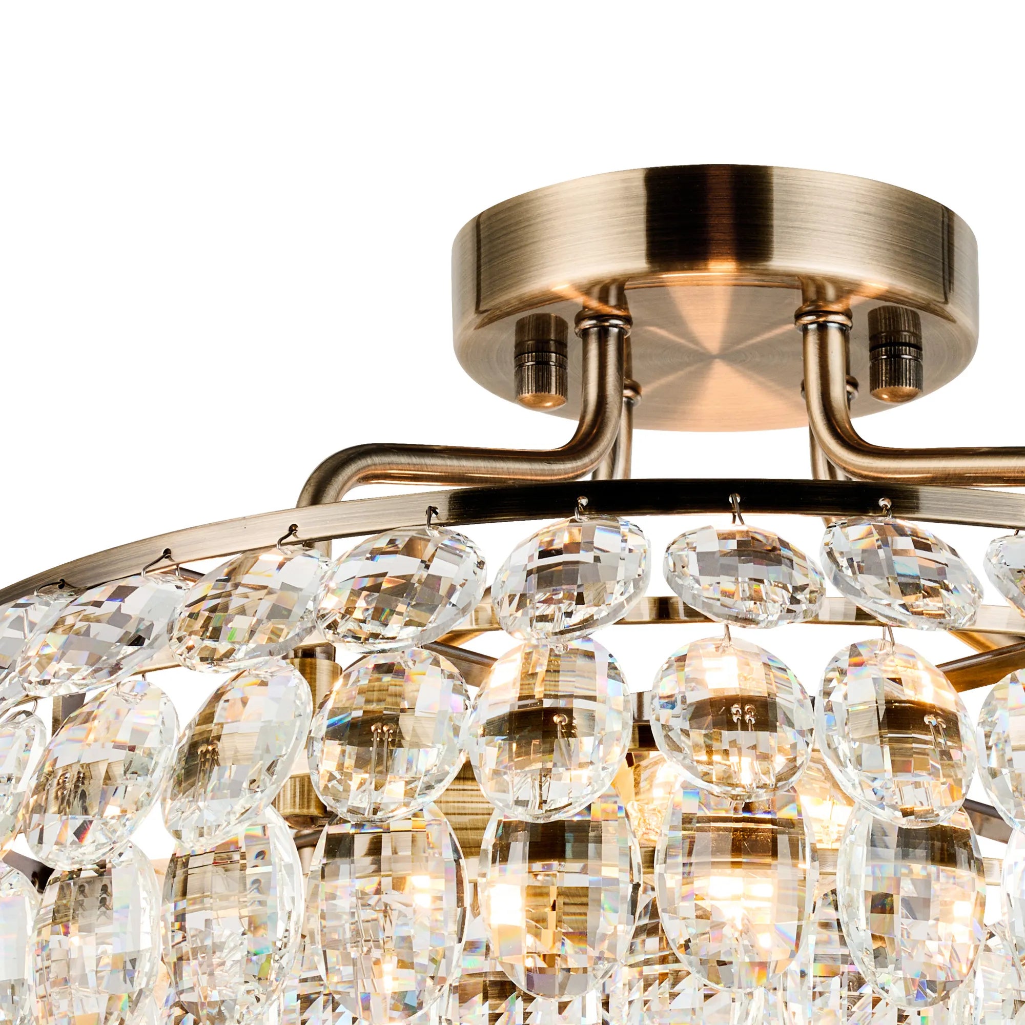 Consten Semi Flush Ring Ceiling Light Fixture with E14 Socket - Perfect for Bedroom, Hallway & Small Space Lighting