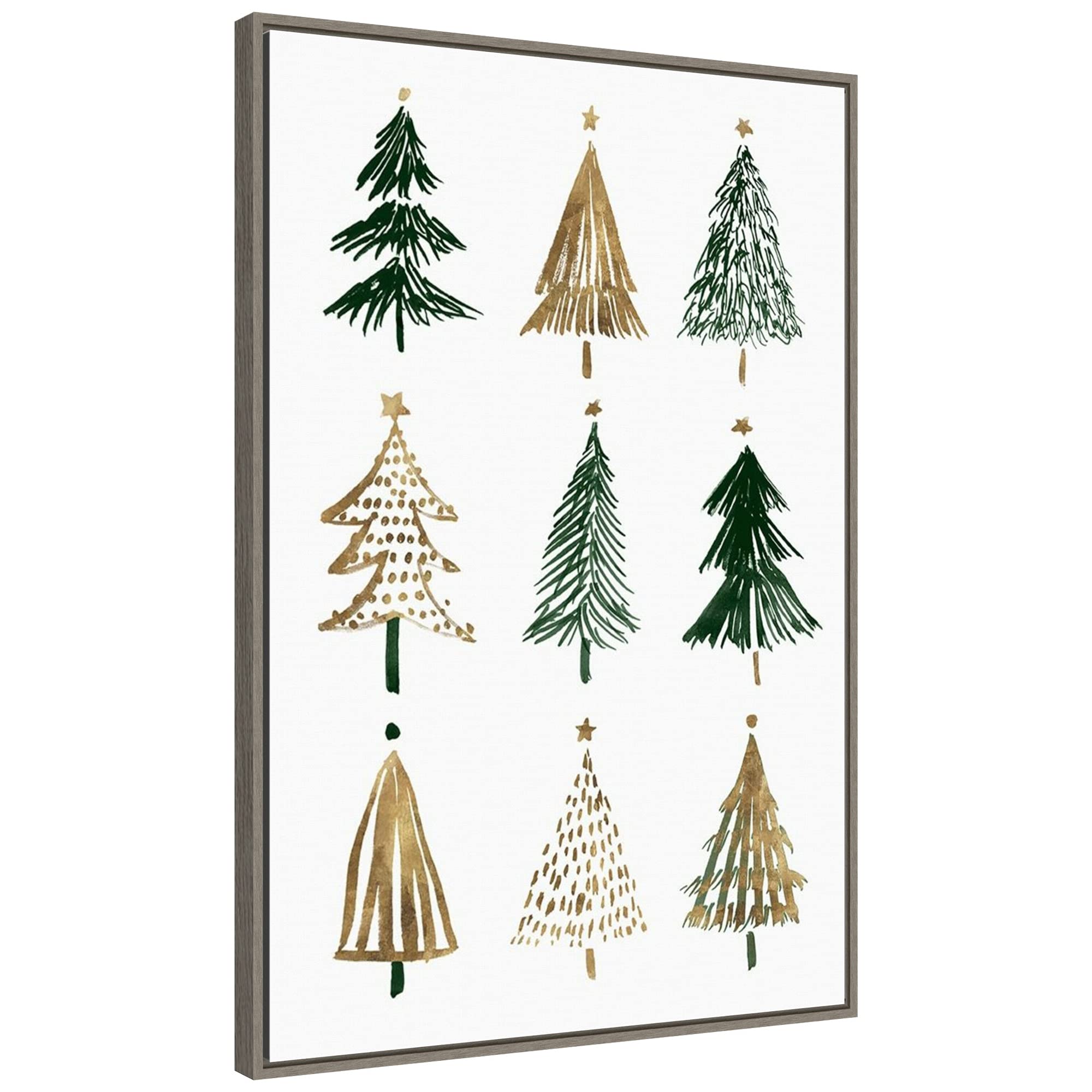 Amanti Art Framed Canvas Wall Art - 33x23 Evergreen Trees II by Isabelle Z, Rustic Farmhouse Decor, Large Framed Poster Painting for Living Room, Bedroom, Bathroom | Perfect for Holiday Decorations, Housewarming Gifts & Cozy Home Styling