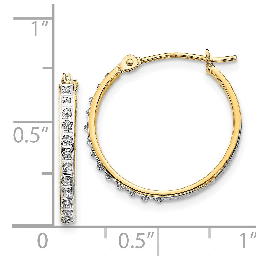 Gold Diamond Hinged Hoop Earrings - Round Sparkling Studs DF242 | Perfect for Weddings, Parties & Special Occasions