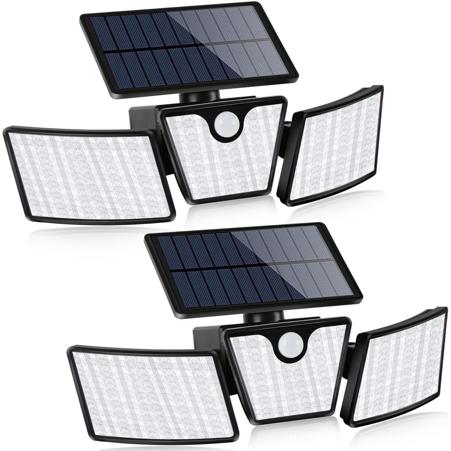 270° Adjustable Solar Motion Sensor Lights - 3500 Lumen LED Floodlight with IP65 Waterproof - 2 Pack Solar Powered Outdoor Security Lights for Garden, Patio, Pathway & Driveway Lighting