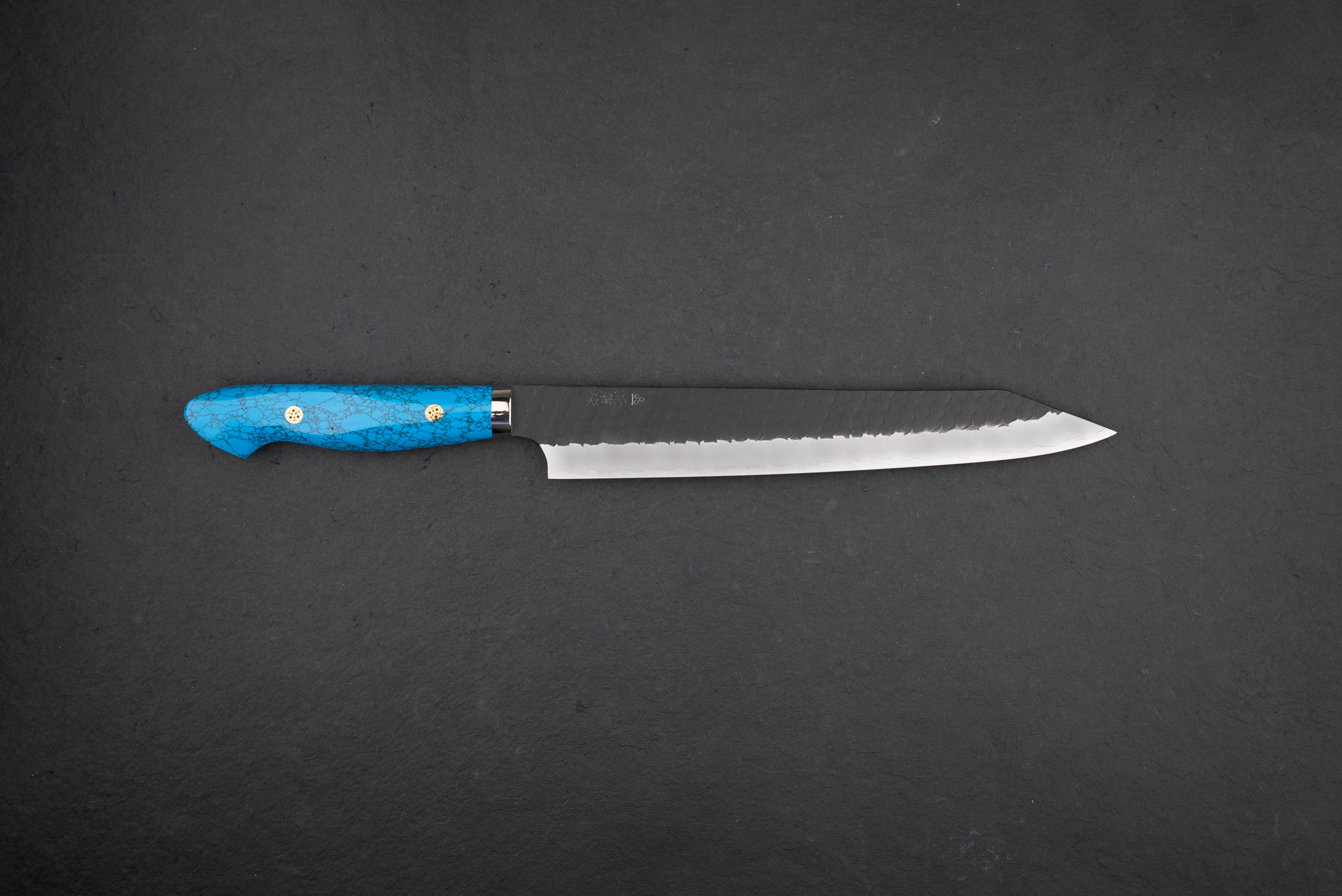 Nigara SG2 Kurouchi Tsuchime Western Kiritsuke Sujihiki Knife 255mm - Premium Japanese Steel Chef Knife for Slicing Meat, Sushi & Vegetables - Perfect for Professional Chefs & Home Cooking