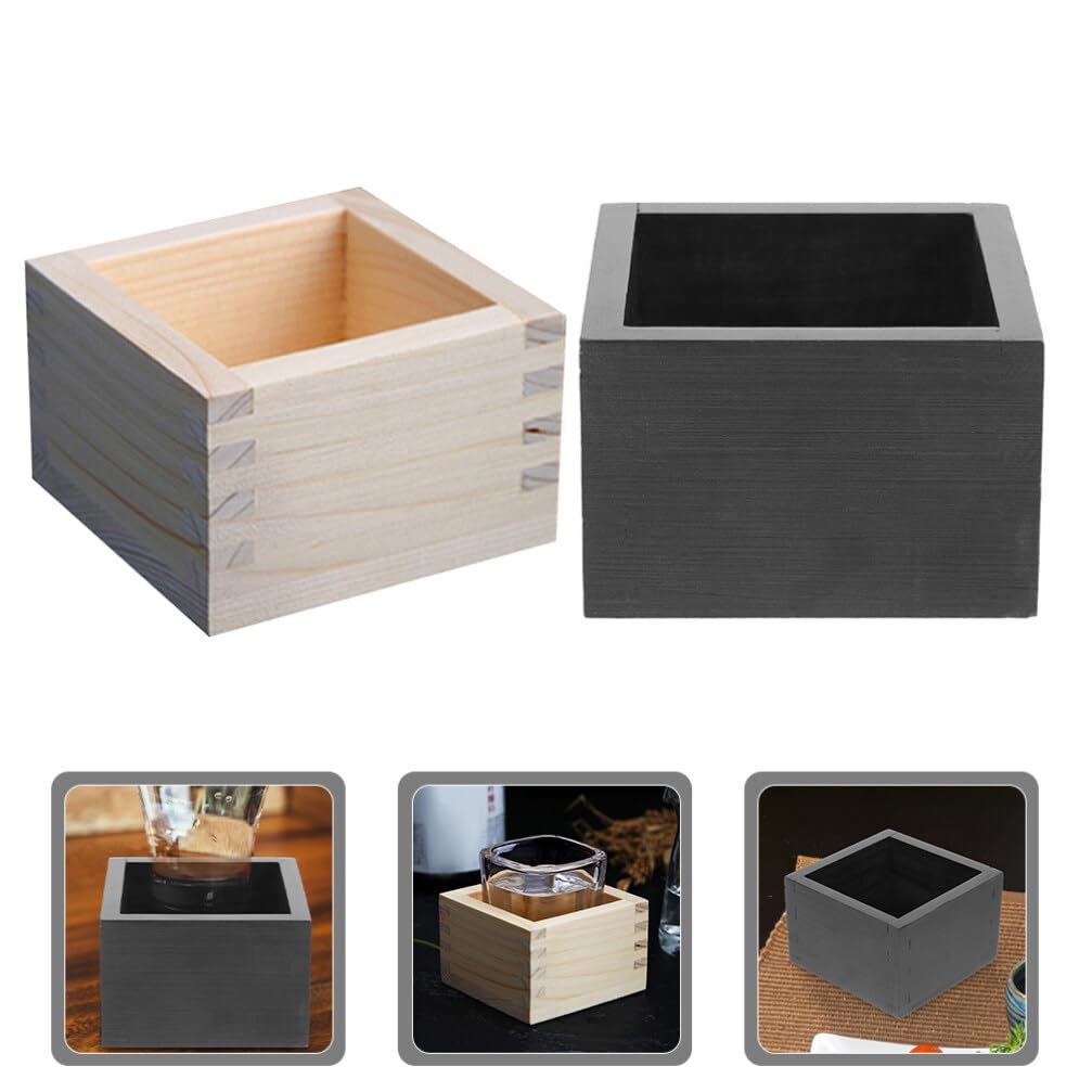 Premium Japanese Sake Cups Set with Square Wooden Storage Box - Traditional Handcrafted Sake Drinking Cups for Authentic Japanese Dining Experience - Perfect for Home Bars, Sushi Nights & Cultural Gift Giving
