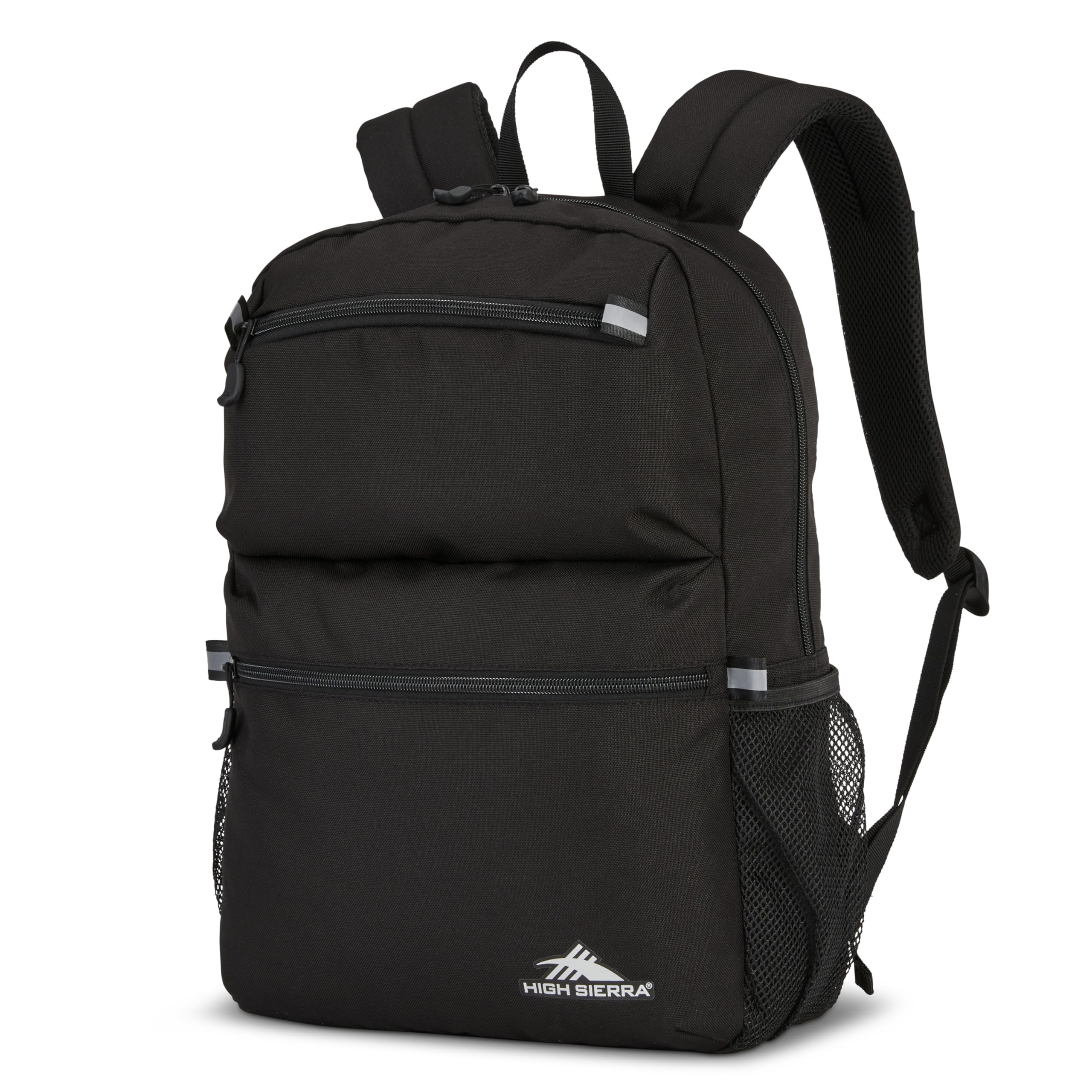 High Sierra Abbreviate Backpack - 17 Inch Laptop Backpack for Travel, School & Work - Durable Water-Resistant Bookbag with Multiple Pockets - Perfect for Commuting, Hiking & College Students (Black, One Size)