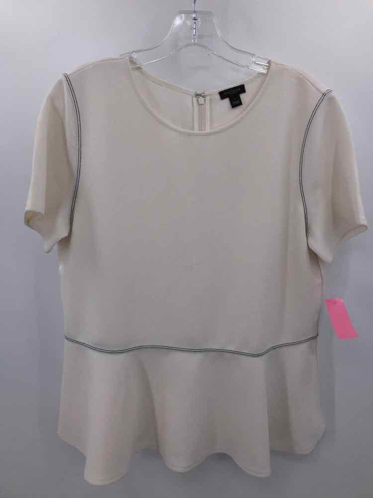 Pre-Owned Ann Taylor Ivory Blouse Size Large - Perfect for Work, Office & Casual Wear