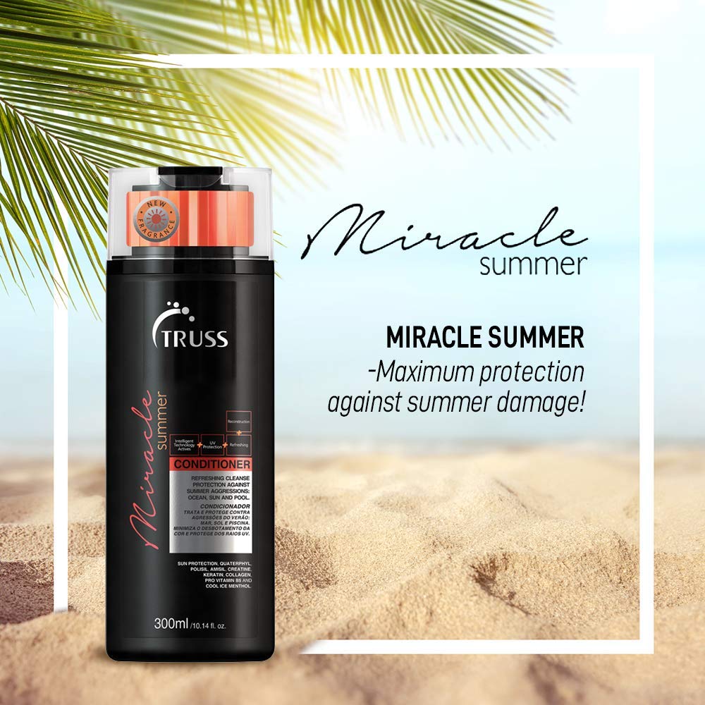 Truss Night Spa Hair Serum Bundle with Miracle Shampoo & Conditioner Set for Damaged Hair Repair - Perfect for Summer Hair Care & Salon-Quality Treatment at Home