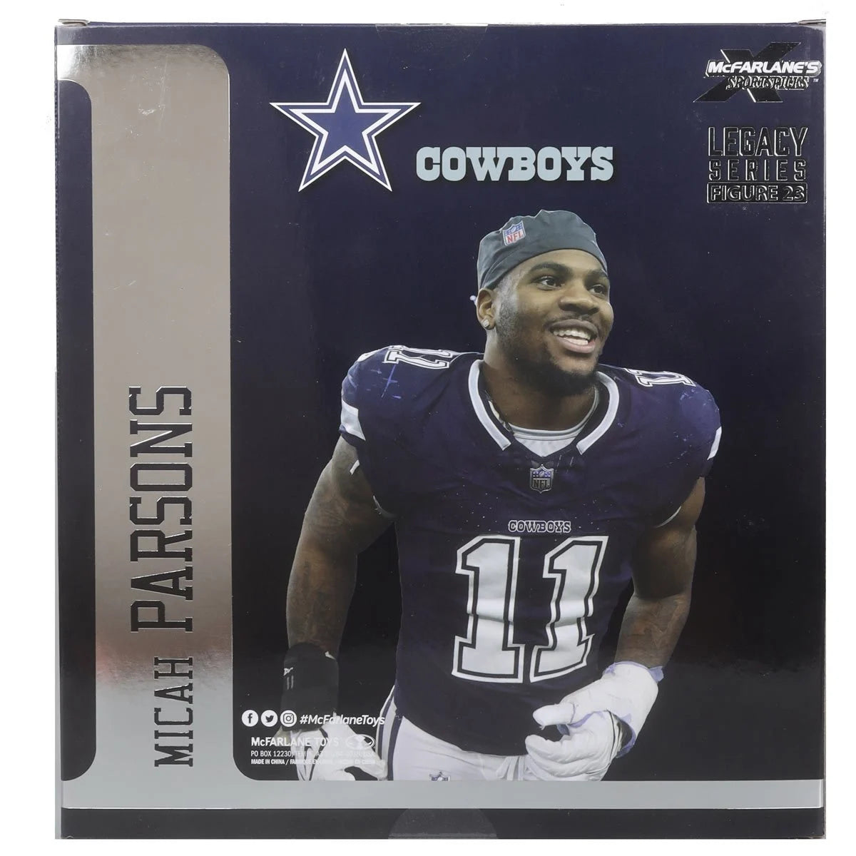 Micah Parsons Dallas Cowboys NFL White Jersey 2024 Posed Action Figure - Perfect for Game Day Decor, Sports Memorabilia Collection & Football Fan Gifts