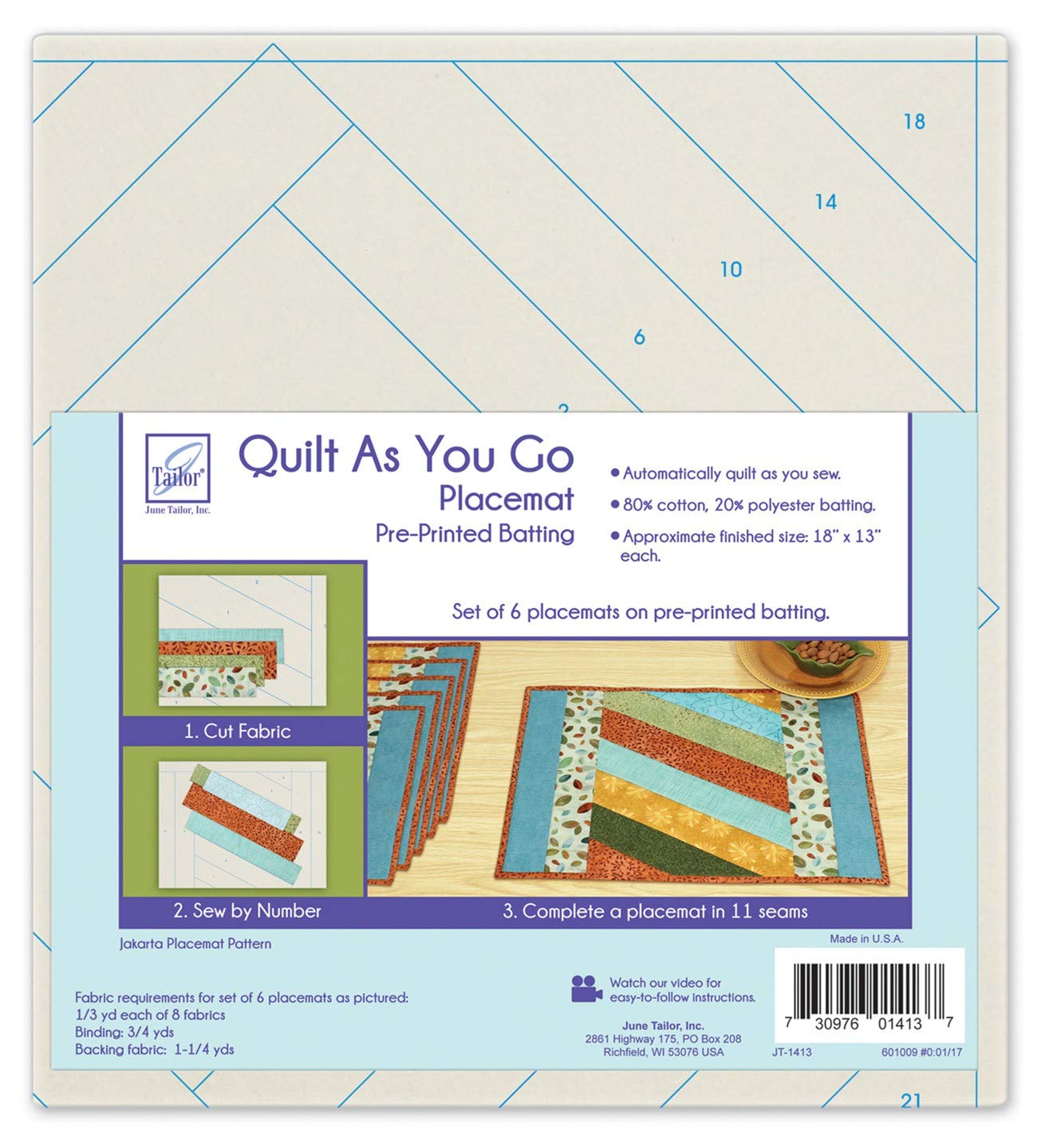 Quilt As You Go Placemats Set of 6 - Handmade Jakarta Style Table Mats for Dining Room Decor & Kitchen Protection - Perfect for Holiday Dinners, Family Gatherings & Everyday Use
