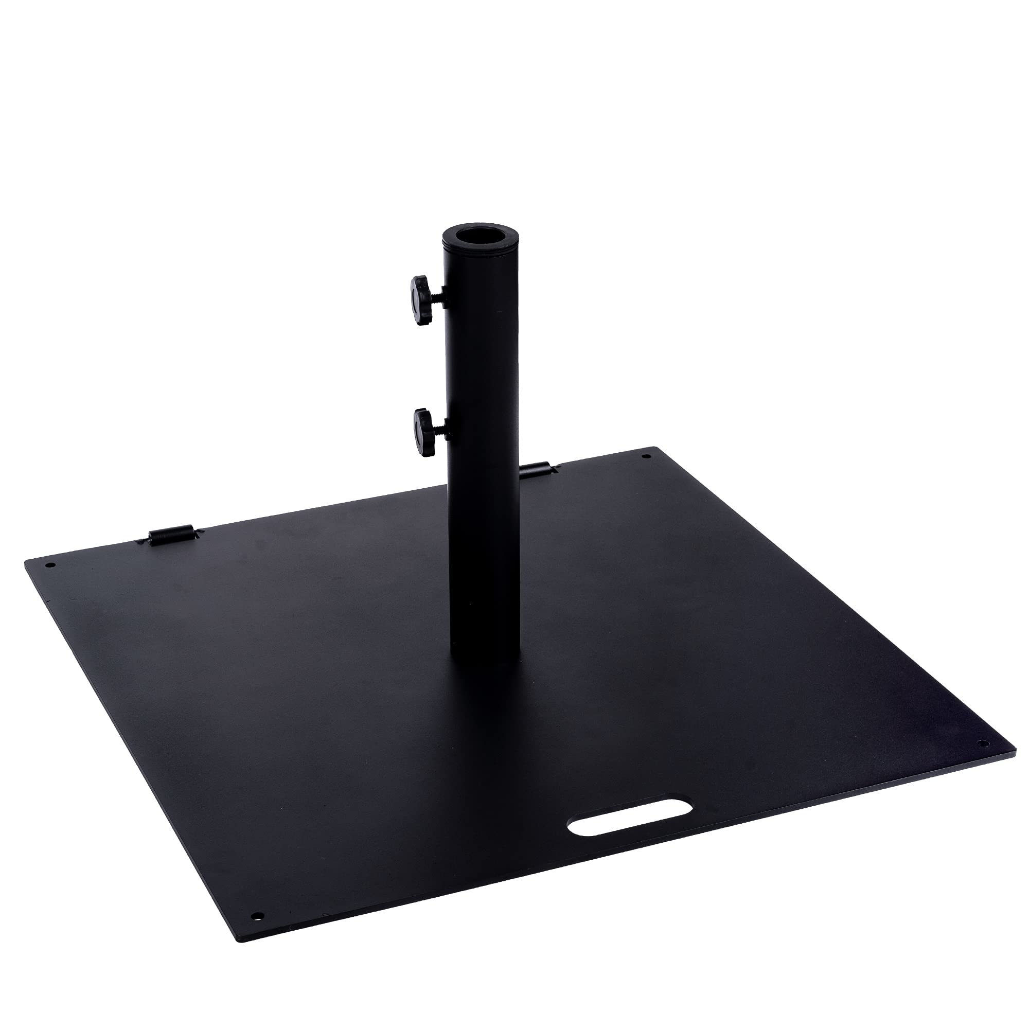 Heavy Duty 42 LBS Rolling Outdoor Umbrella Stand - Square Steel Base for Patio, Deck & Garden - Black | Portable Weighted Stand for Market Umbrellas, Perfect for Poolside, Backyard & Commercial Use