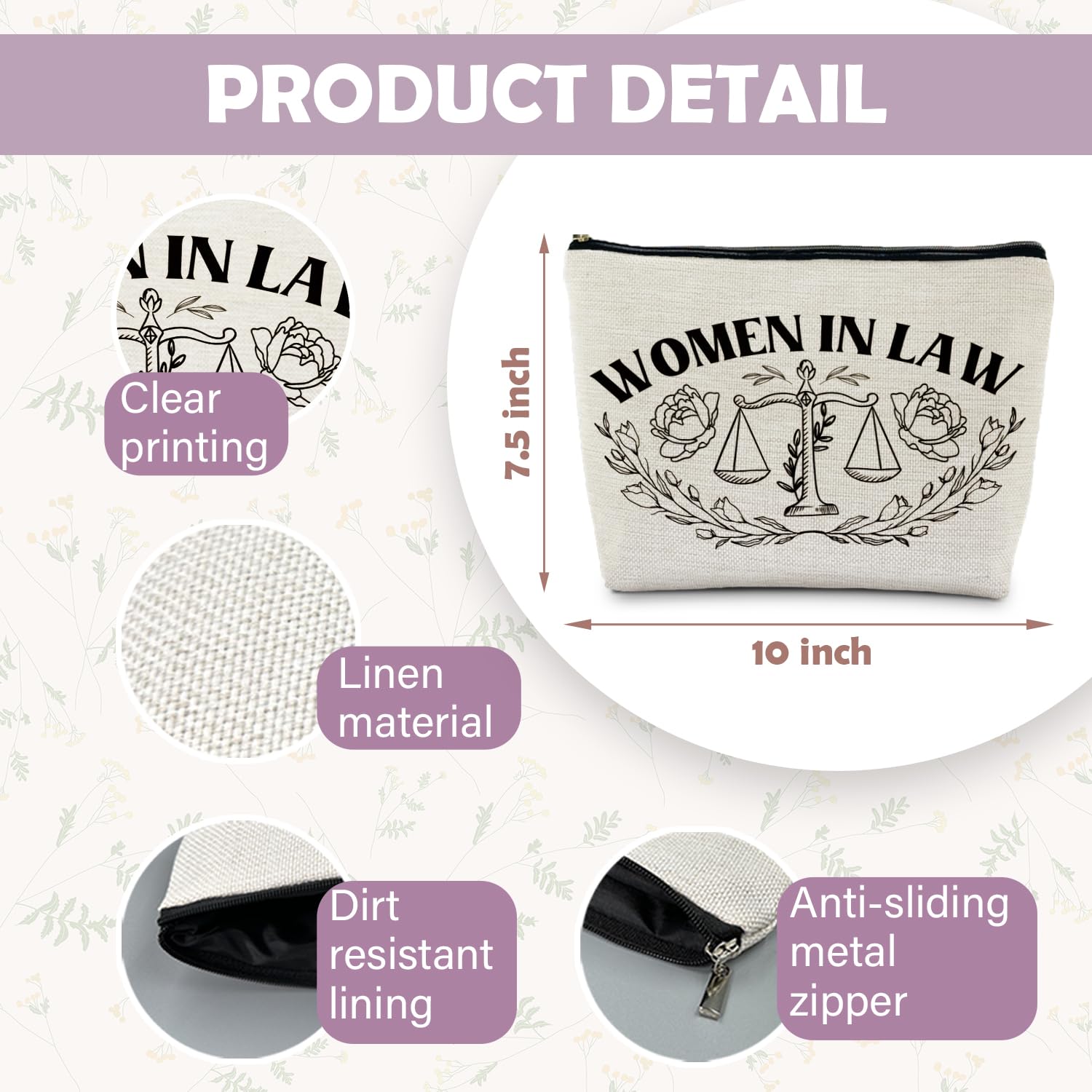 Lawyer Makeup Bag for Women - Perfect Law School Graduation Gift & Professional Cosmetic Pouch - Ideal for Female Attorneys, Legal Professionals & Law Students (Great for Court, Office & Travel)