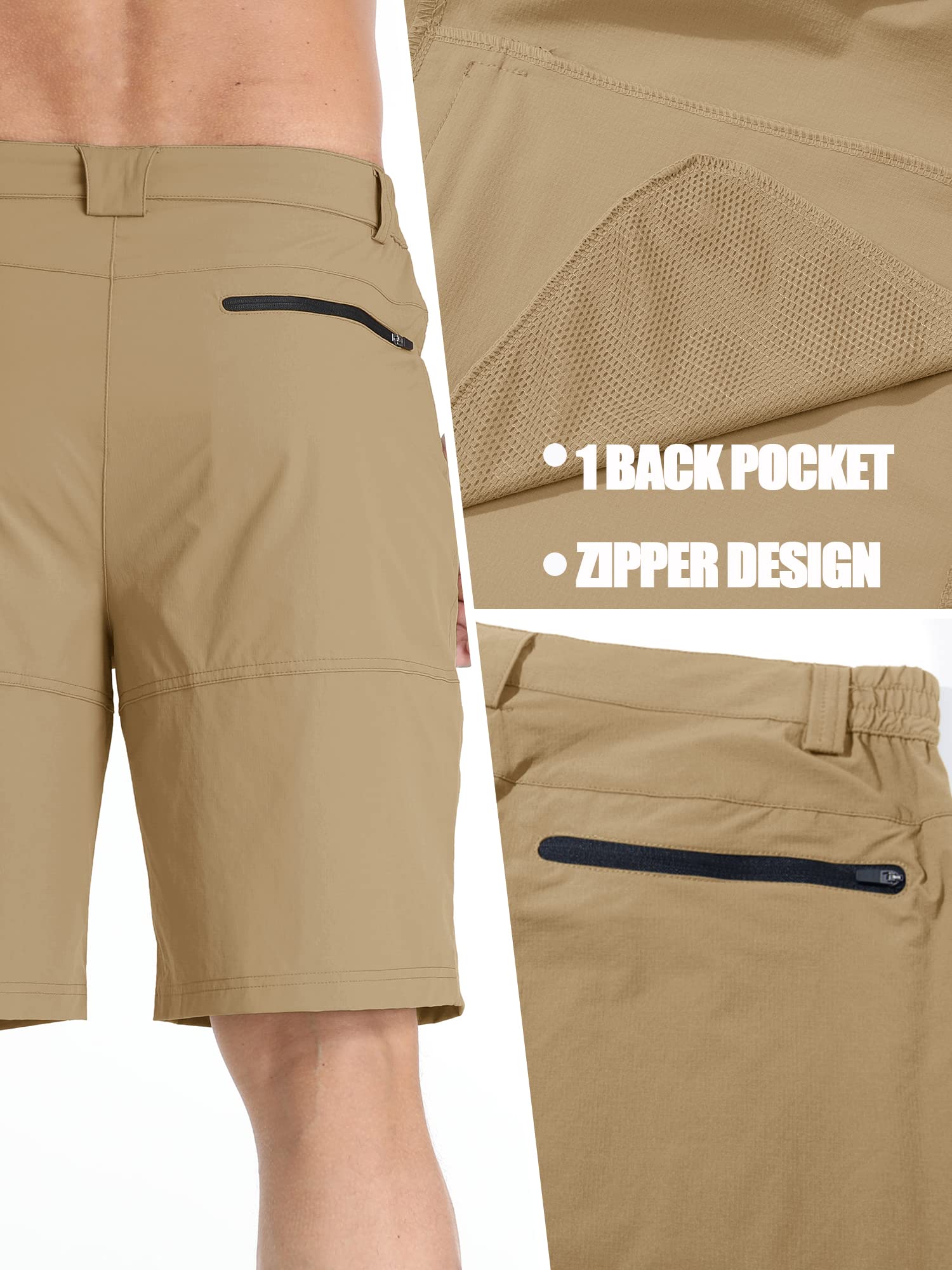 TACVASEN Men's Quick Dry Cargo Shorts - Lightweight Summer Outdoor Hiking Work Shorts with Multiple Pockets (No Belt Included) - Perfect for Camping, Travel & Casual Wear