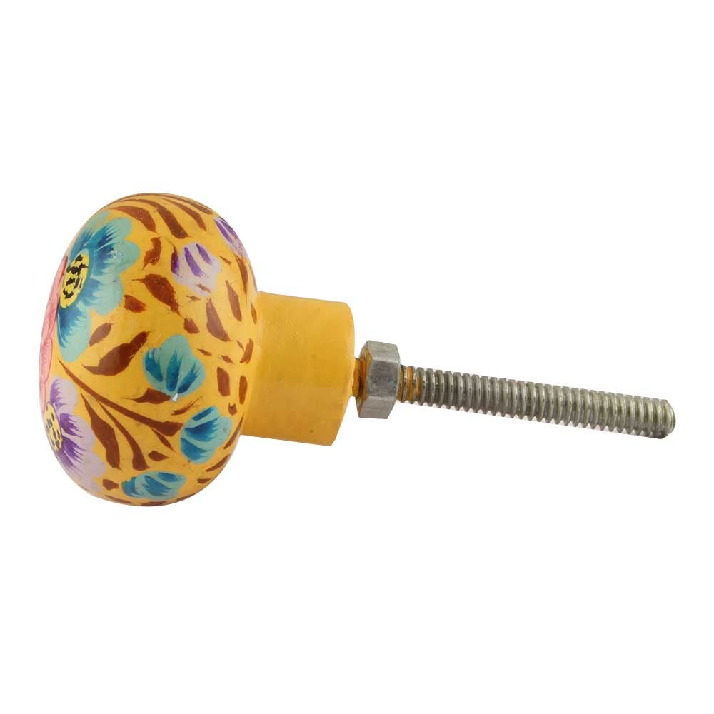 Boho Wooden Cabinet Knobs - 20pcs Blue Red Dresser Pulls for Kitchen & Drawer