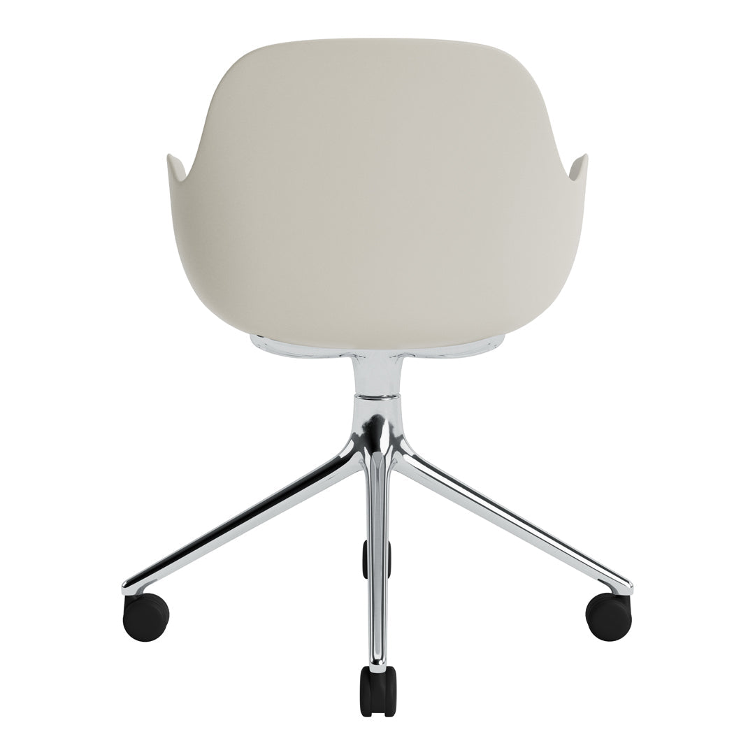 Modern Form Armchair with 4-Wheel Swivel Base - Ergonomic Office Chair for Home & Workspace - Perfect for Desks, Living Rooms, and Study Areas
