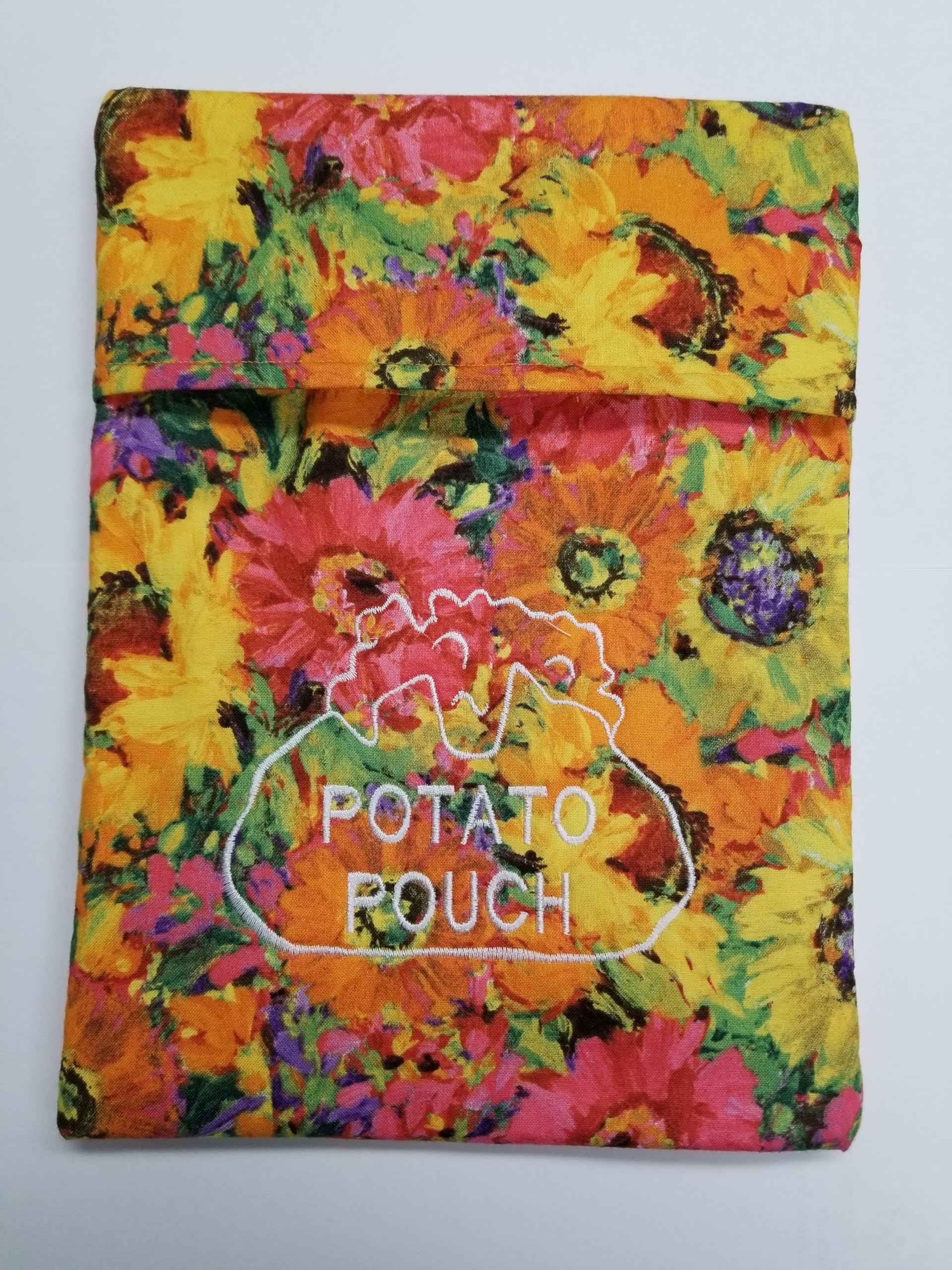 Microwave Potato Bag - 100% Cotton Handmade Potato Pouch for Baking & Cooking - Perfect for Microwaving Potatoes, Sweet Potatoes & Vegetables (Floral Design)